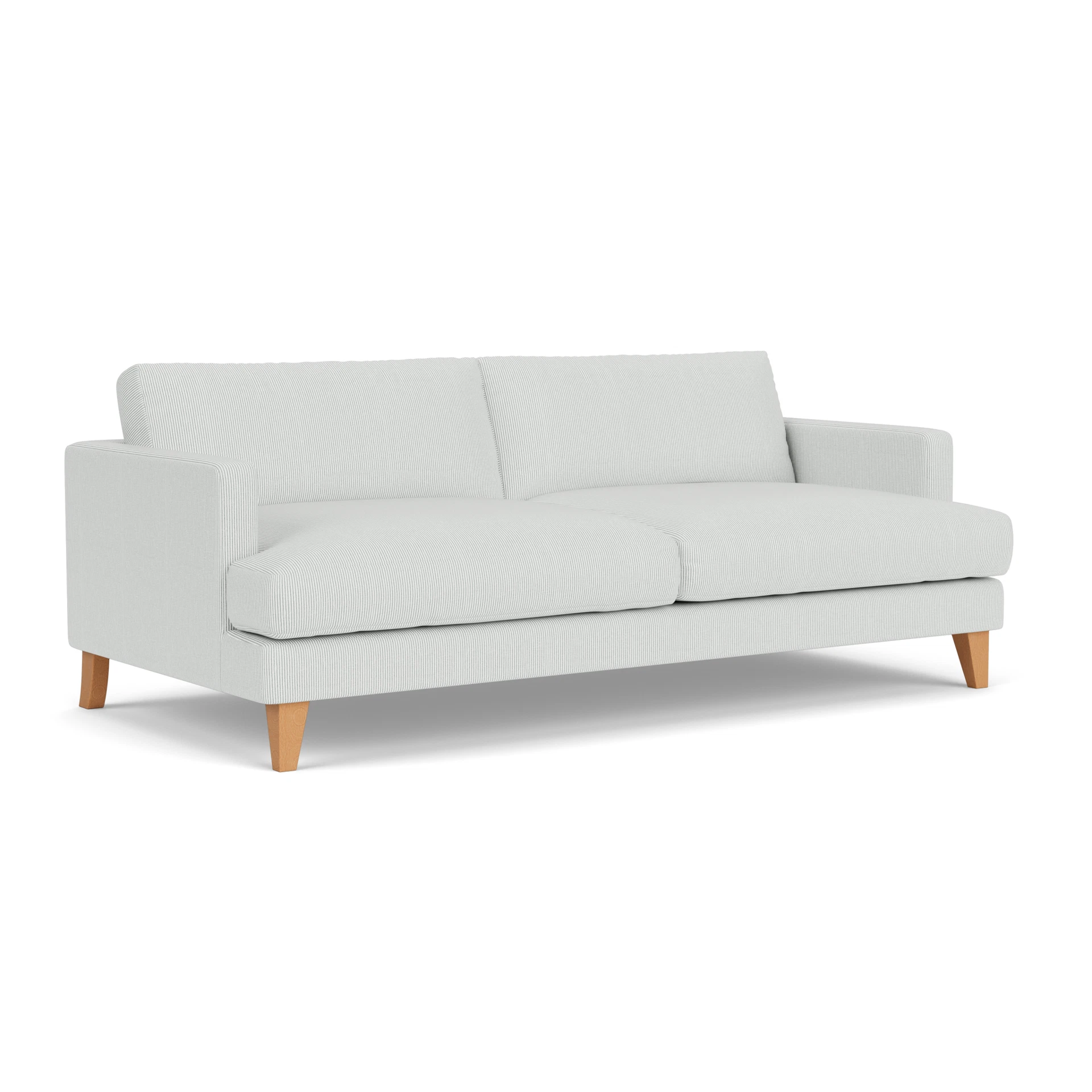 Jackson 4 Seater Sofa in Broadway Stripe - Duck Egg with Light legs