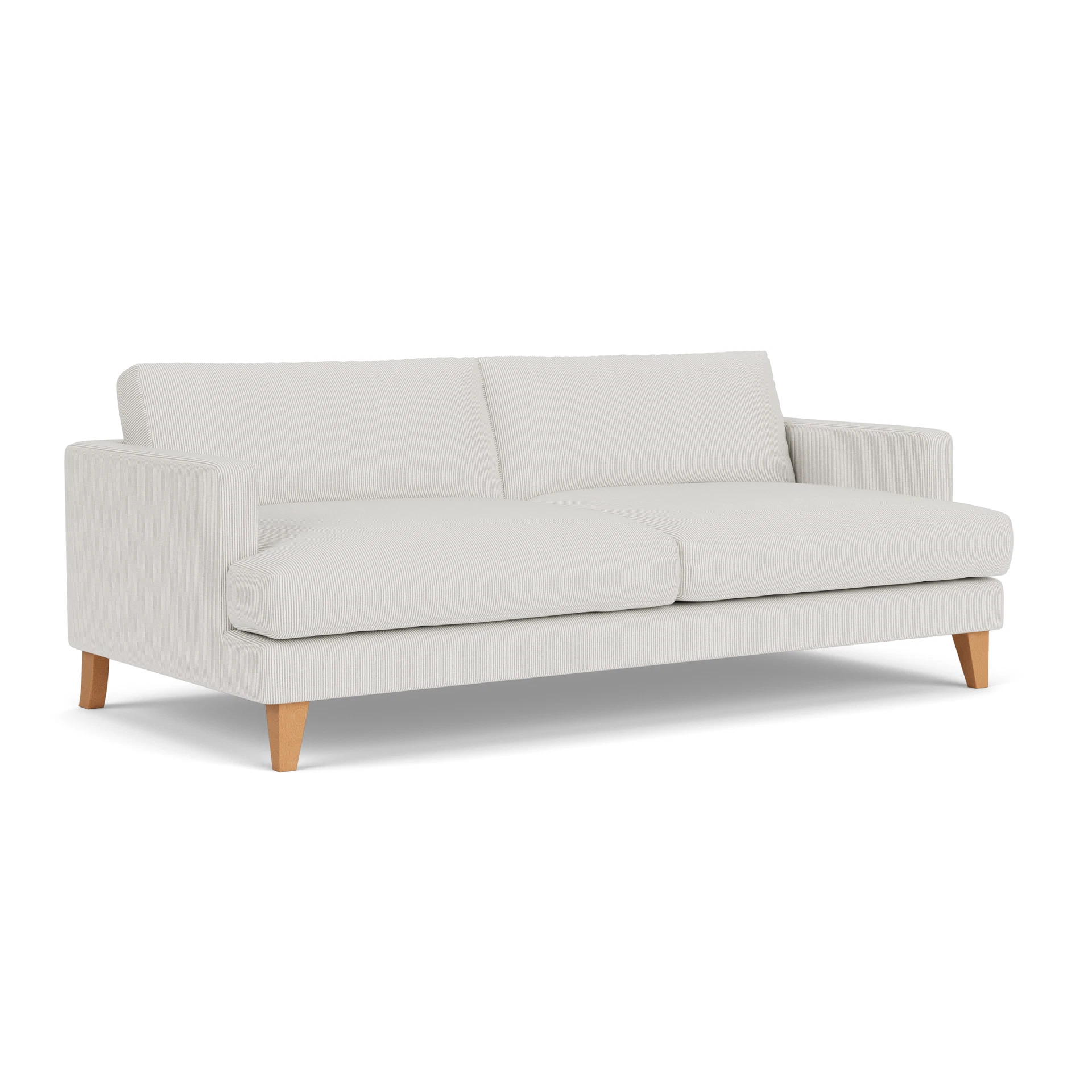 Jackson 4 Seater Sofa in Broadway Stripe - Grey with Light legs