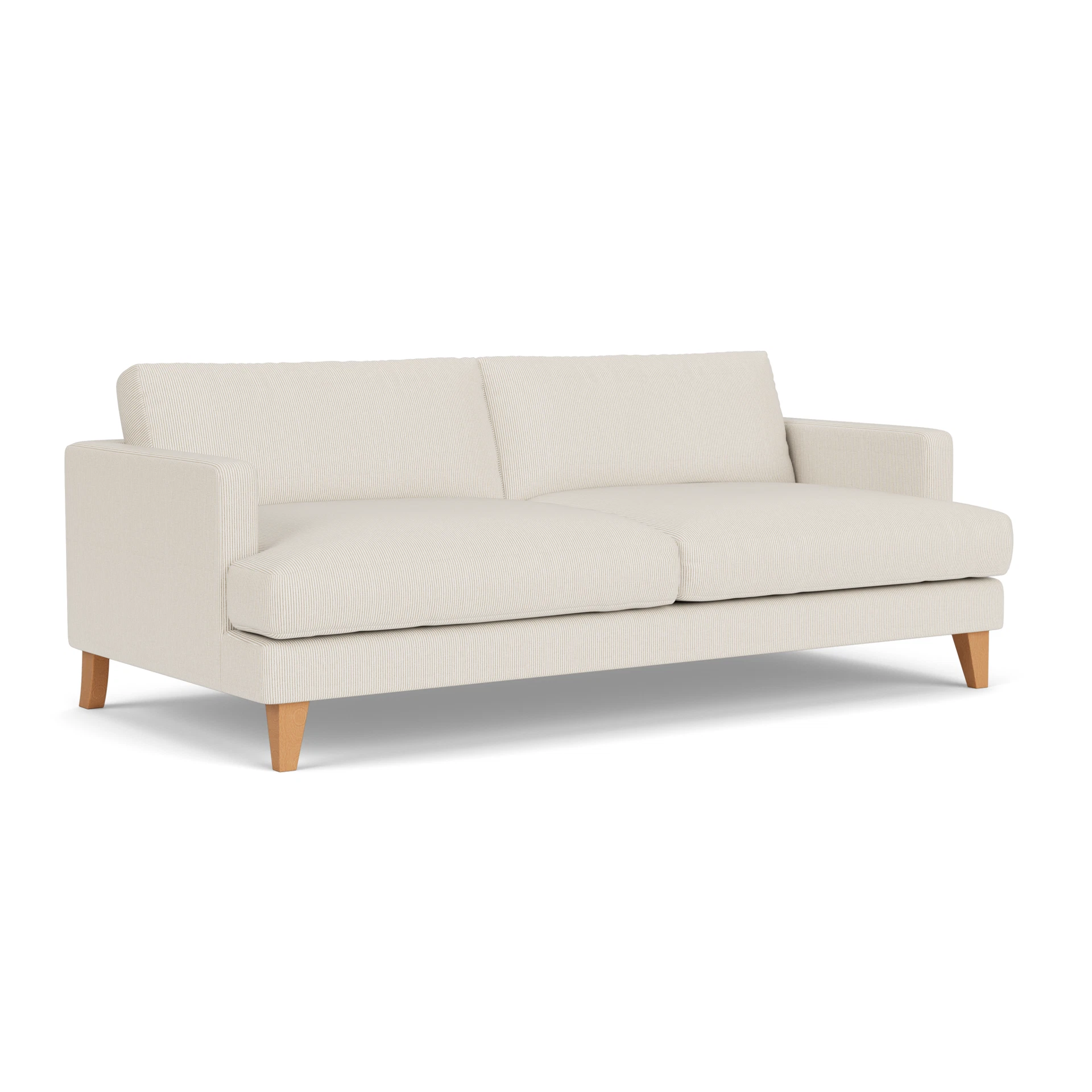 Jackson 4 Seater Sofa in Broadway Stripe - Natural with Light legs