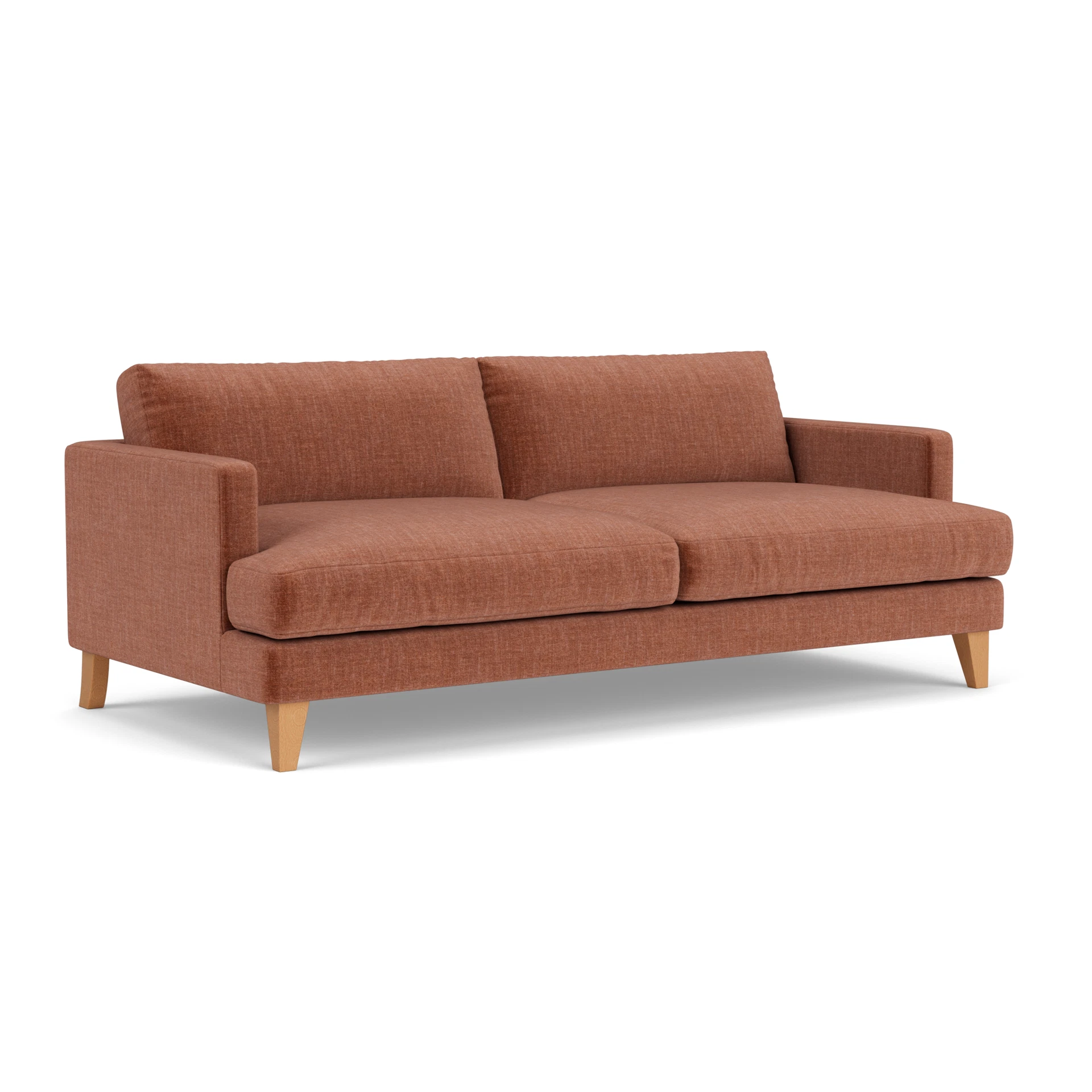 Jackson 4 Seater Sofa in Eco Chenille - Cinnamon with Light legs