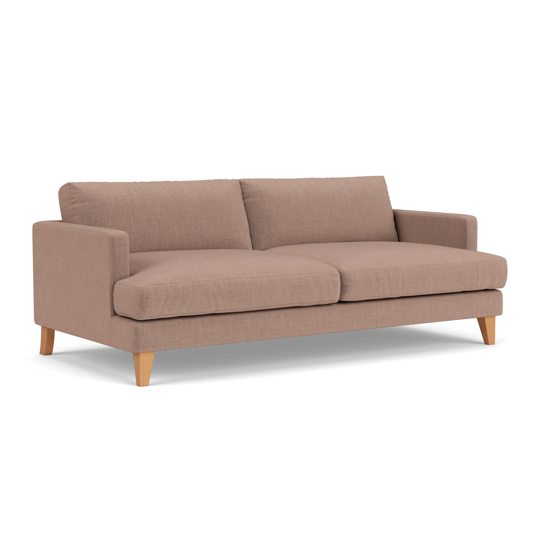 Jackson 4 Seater Sofa in Eco Chenille - Dusky Rose with Light legs