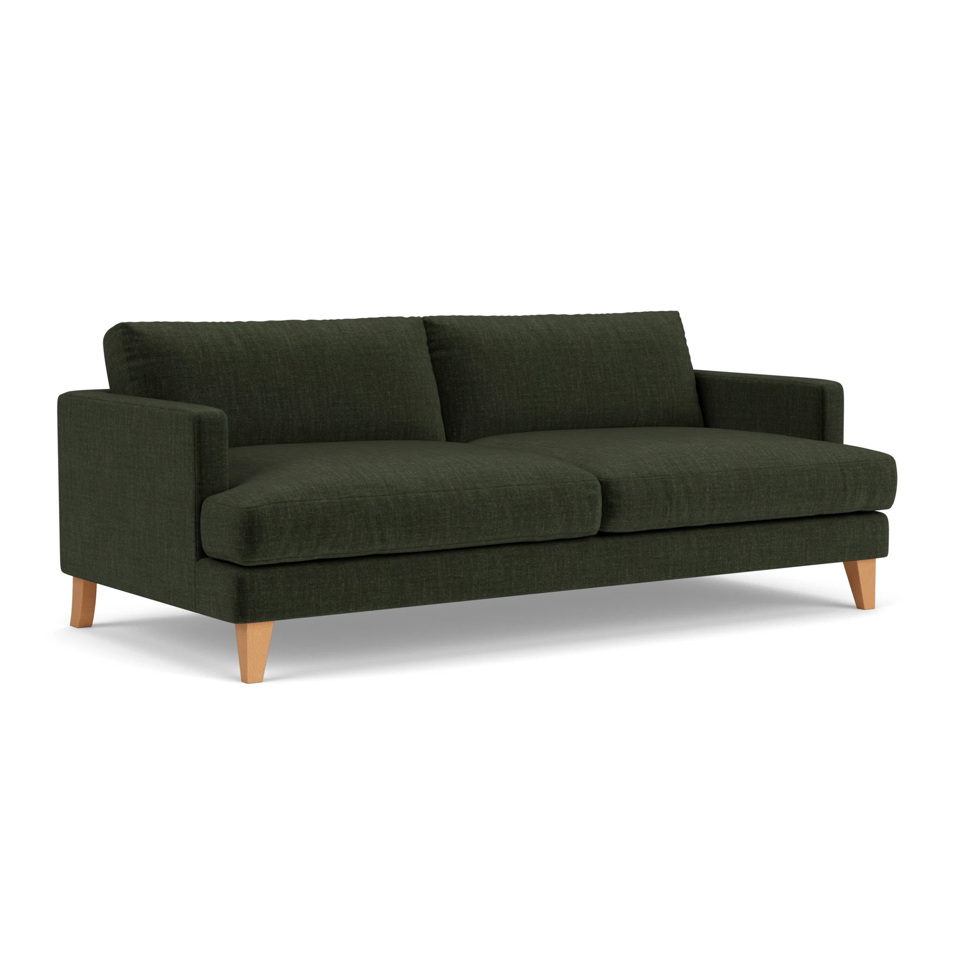 Jackson 4 Seater Sofa in Eco Chenille - Moss with Light legs