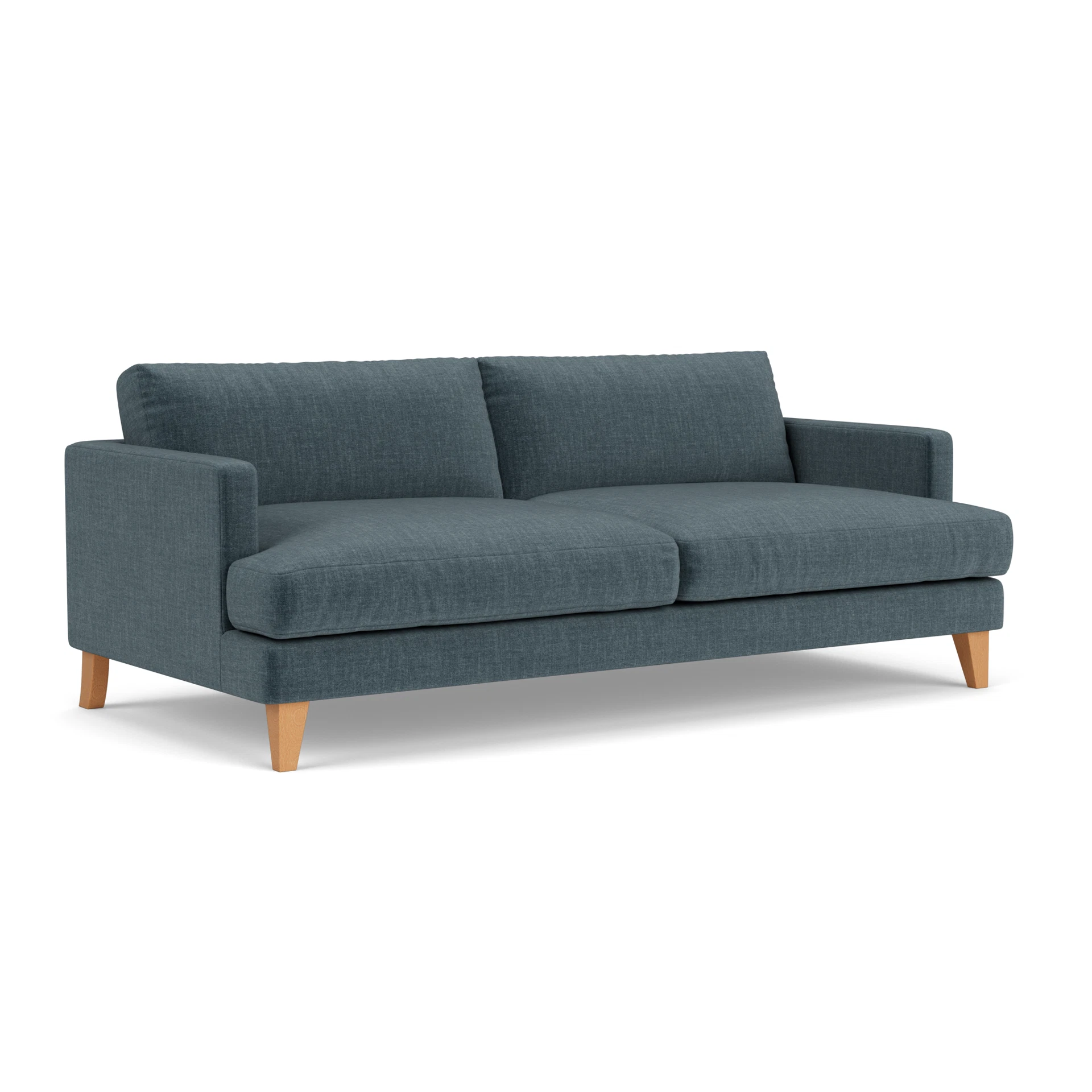 Jackson 4 Seater Sofa in Eco Chenille - Teal with Light legs
