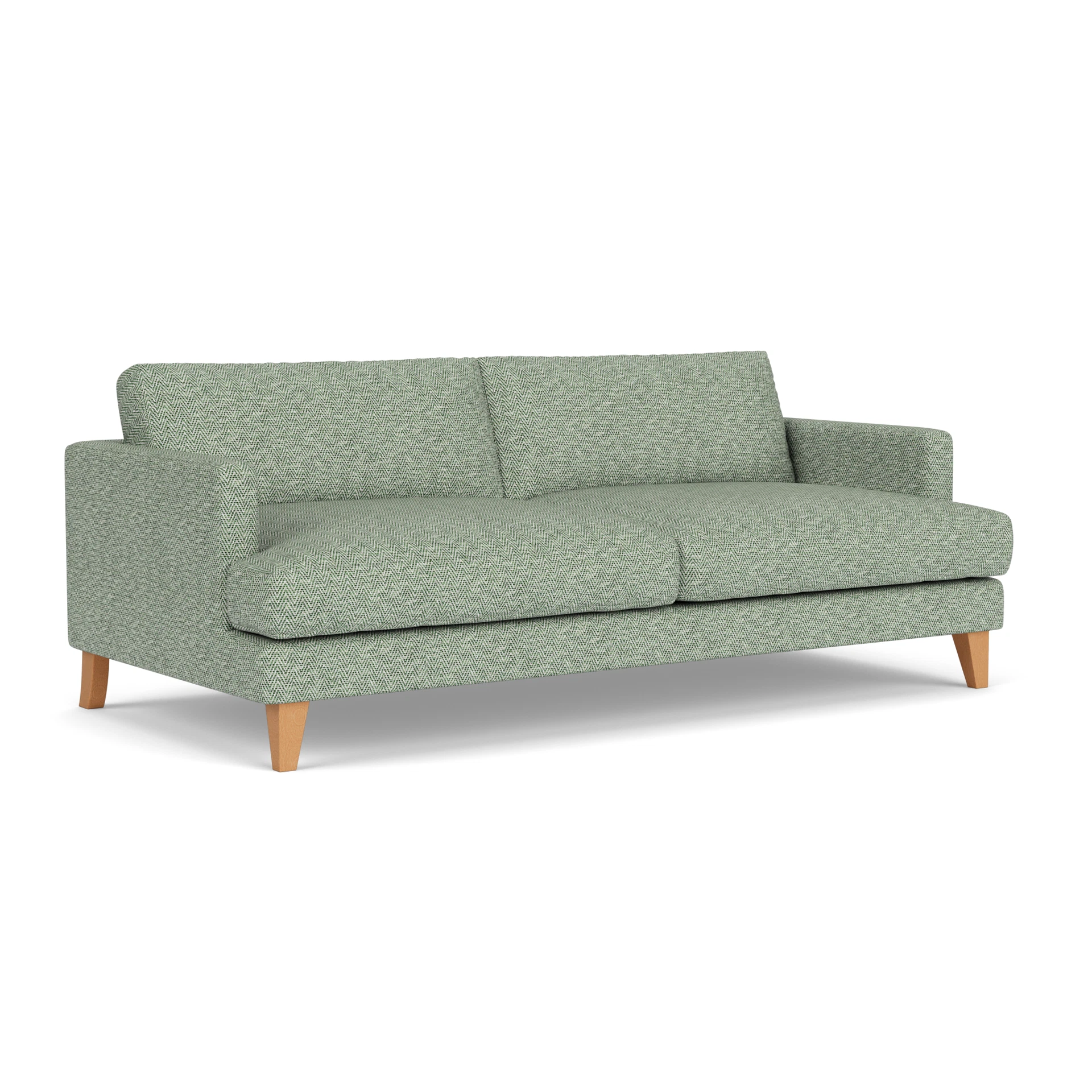 Jackson 4 Seater Sofa in Herringbone Weave - Lake with Light legs