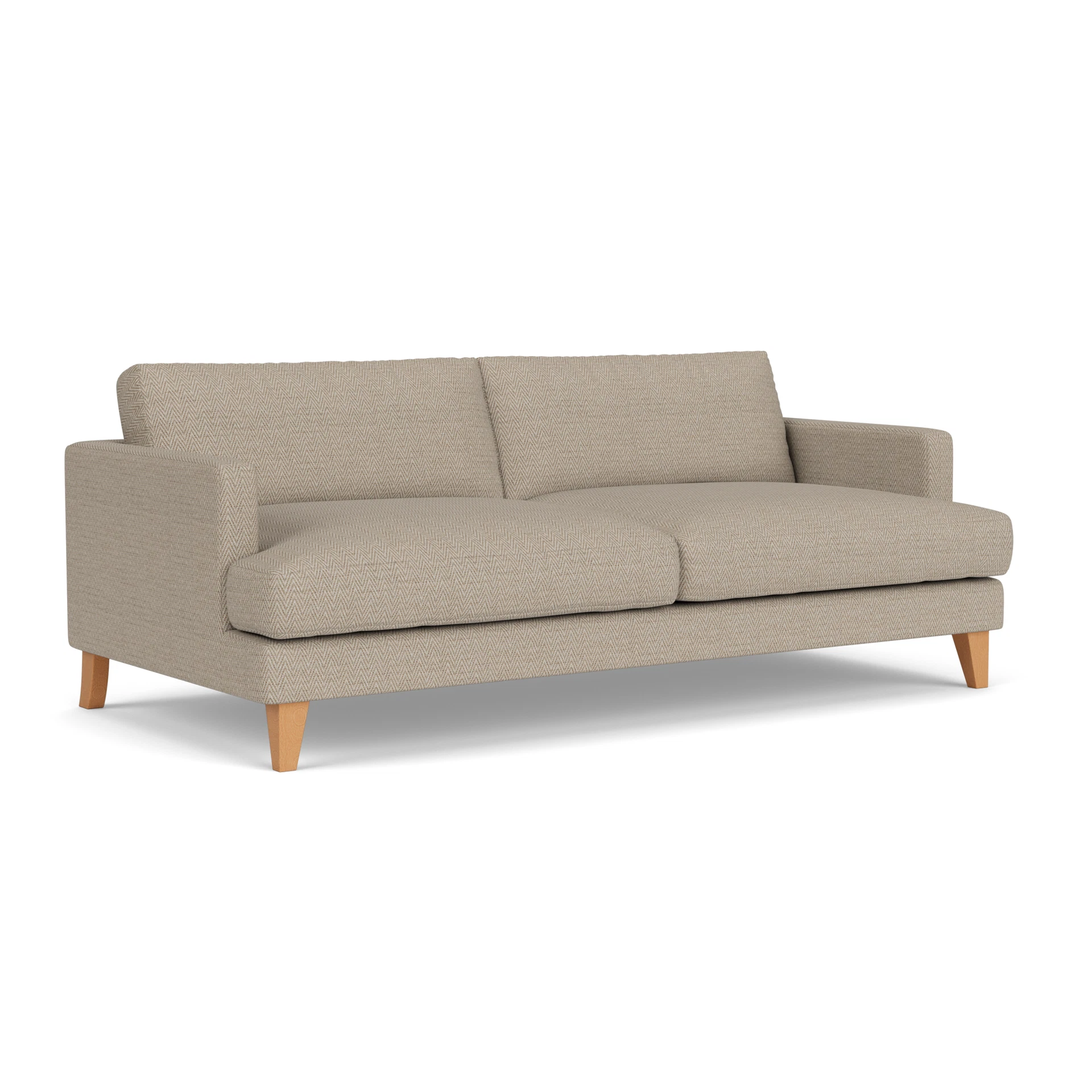 Jackson 4 Seater Sofa in Herringbone Weave - Natural with Light legs