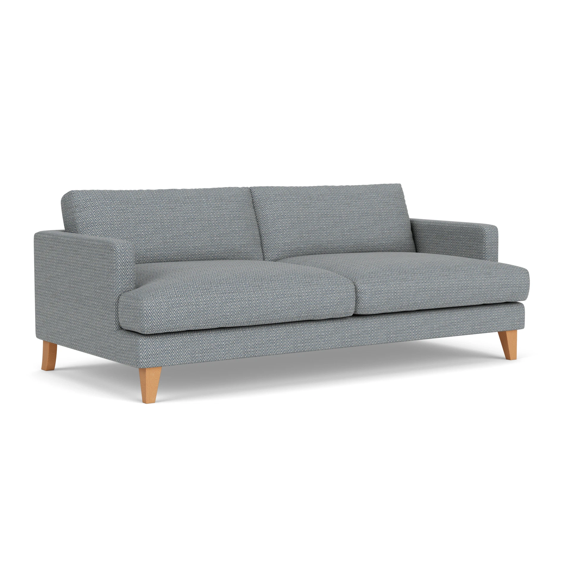 Jackson 4 Seater Sofa in Herringbone Weave - Navy with Light legs