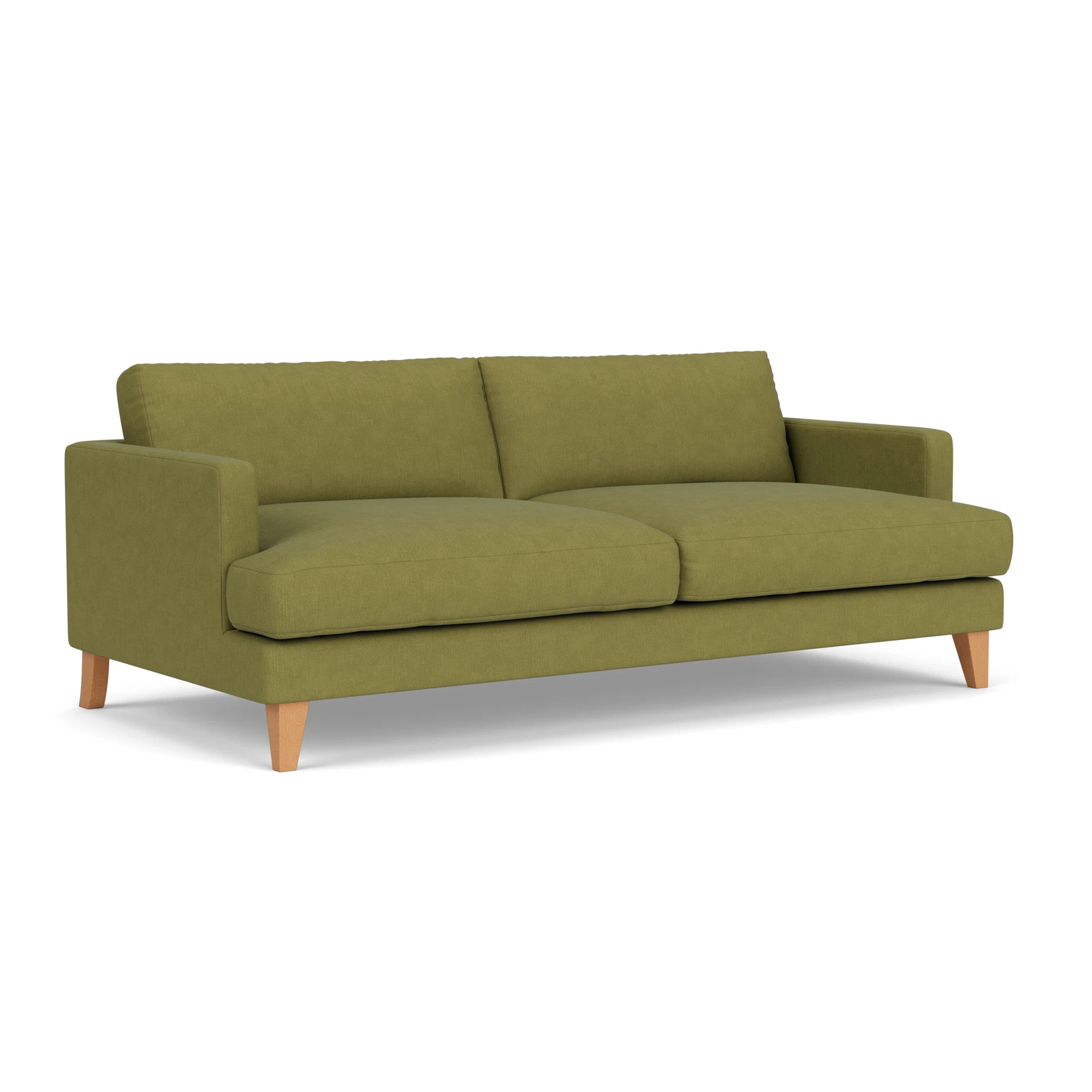 Jackson 4 Seater Sofa in House Linen Mix - Apple with Light legs