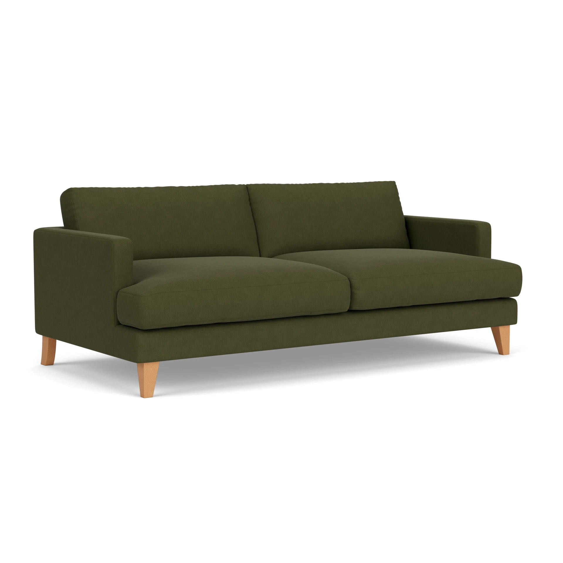 Jackson 4 Seater Sofa in House Linen Mix - Forest Green with Light legs