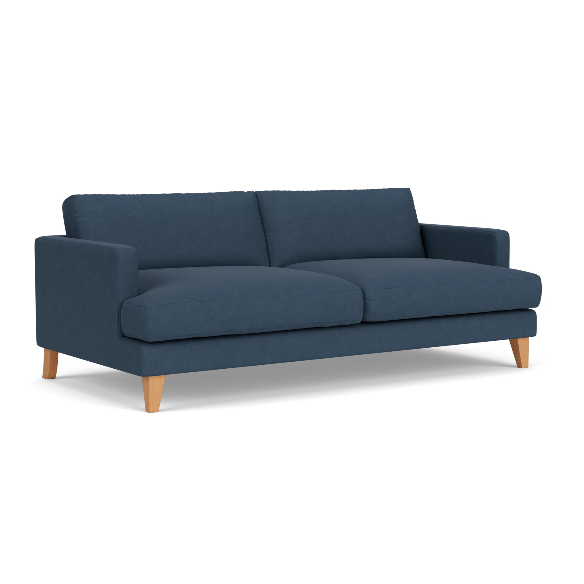 Jackson 4 Seater Sofa in House Linen Mix - Indigo with Light legs