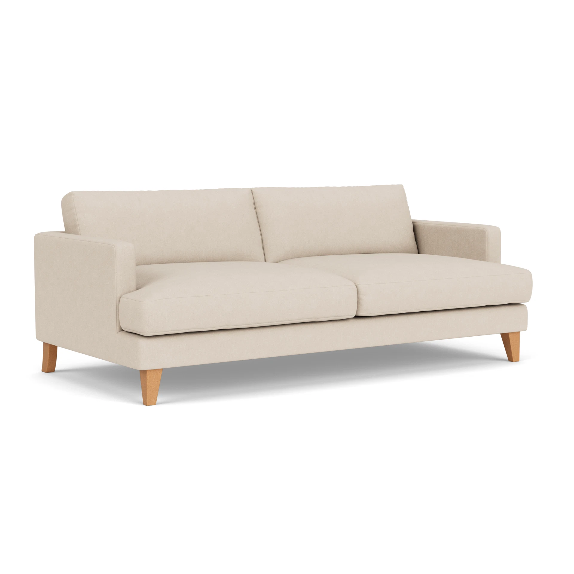 Jackson 4 Seater Sofa in House Linen Mix - Lily White with Light legs
