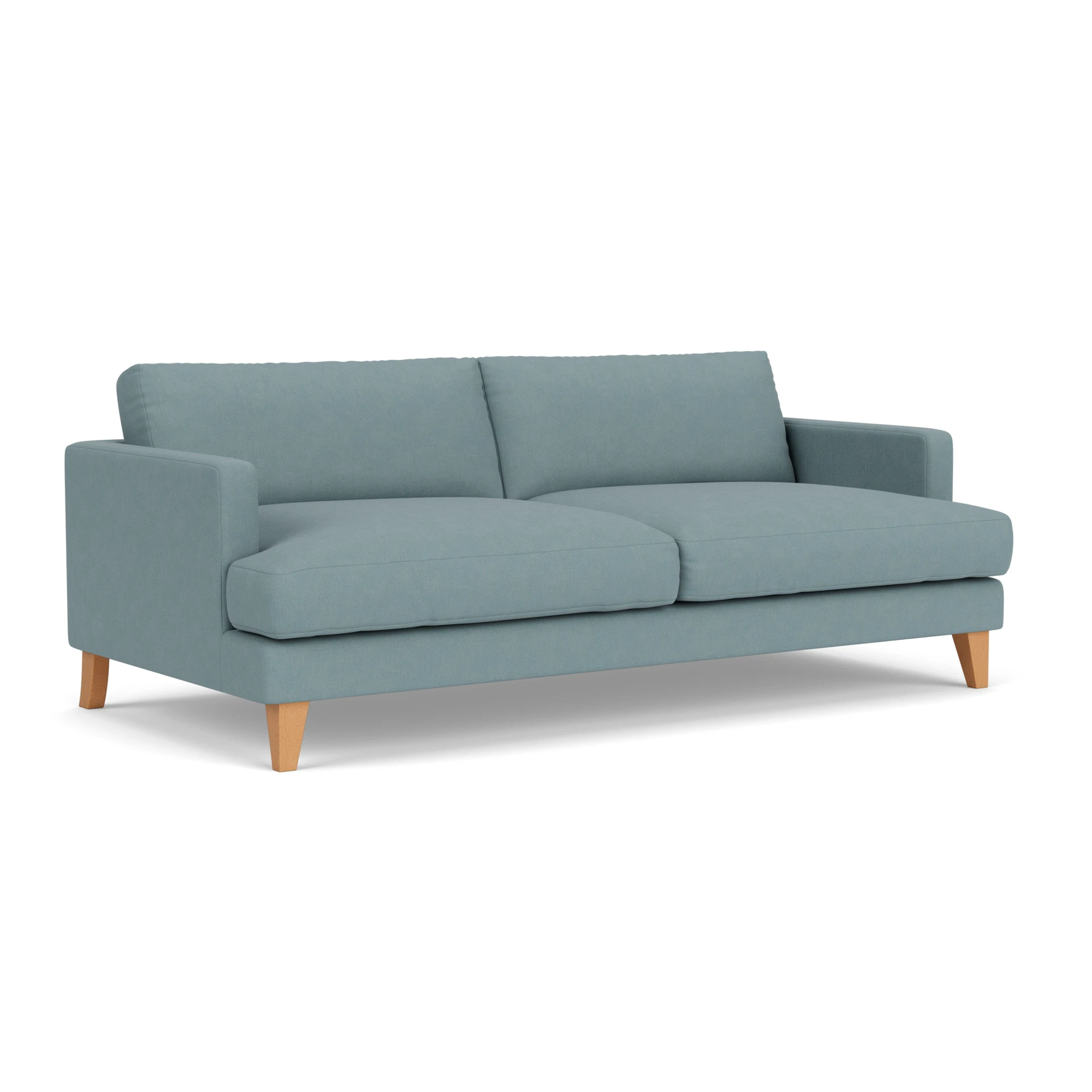 Jackson 4 Seater Sofa in House Linen Mix - Sky Blue with Light legs