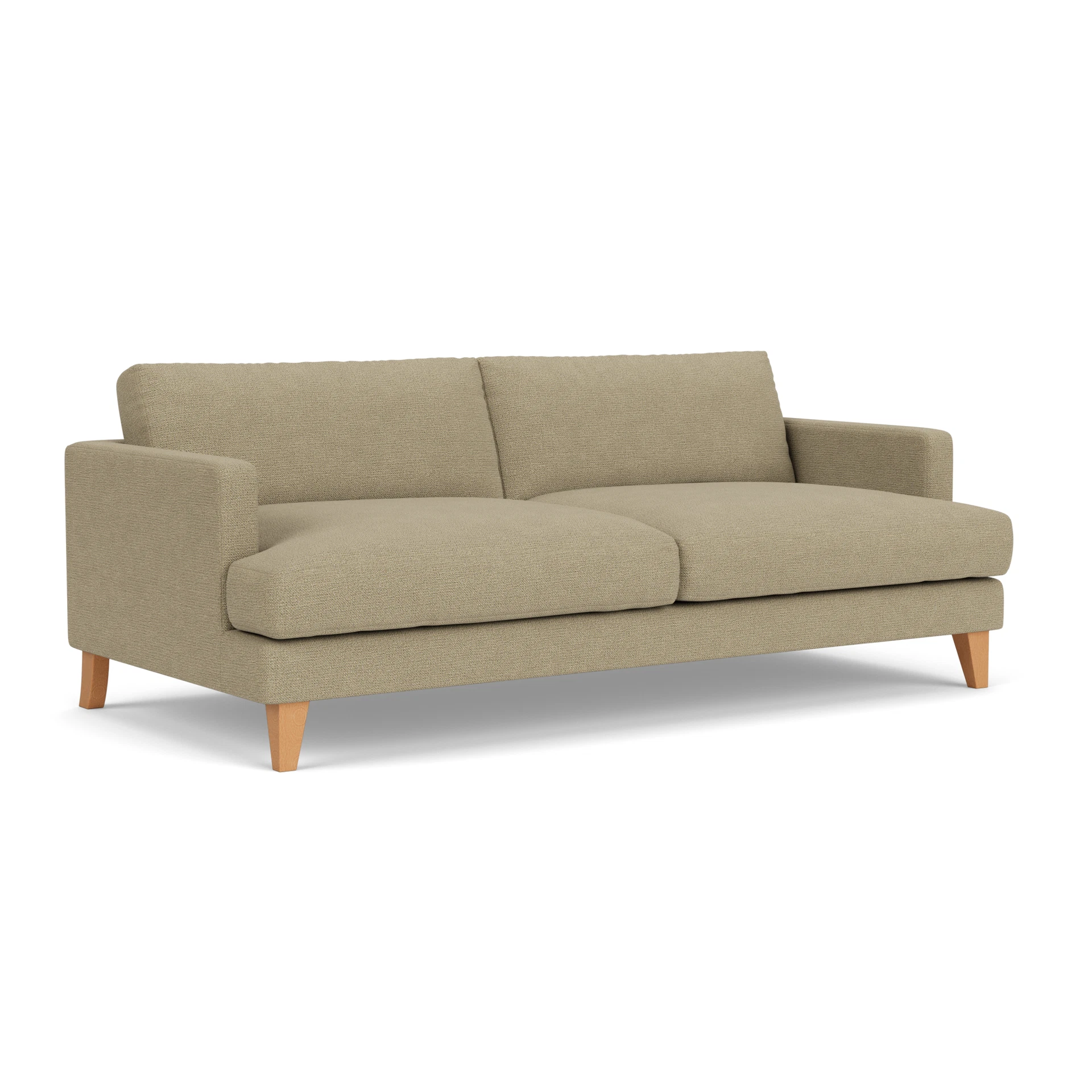 Jackson 4 Seater Sofa in House Weave - Green Marl with Light legs