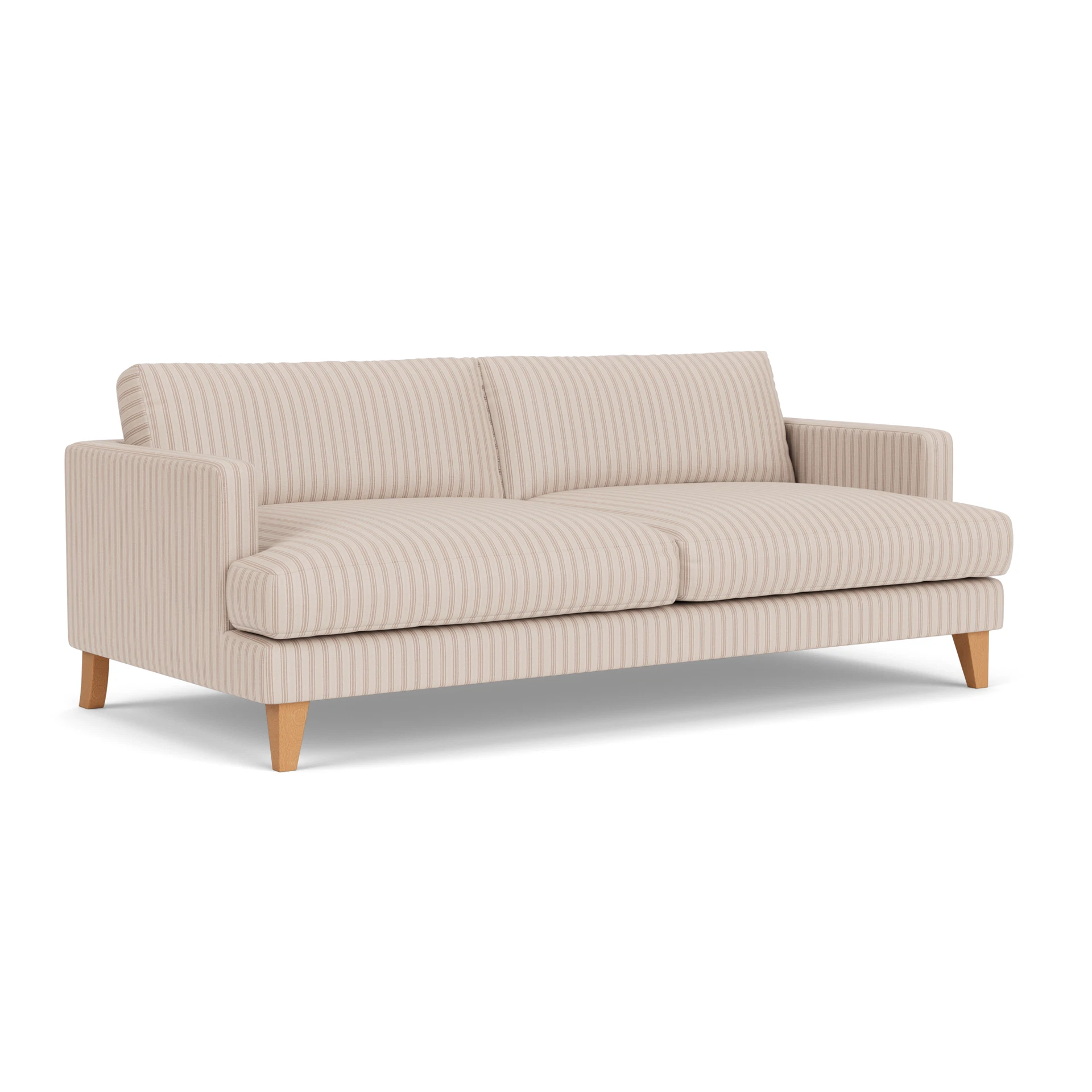 Jackson 4 Seater Sofa in Kingham Stripe - Flax with Light legs