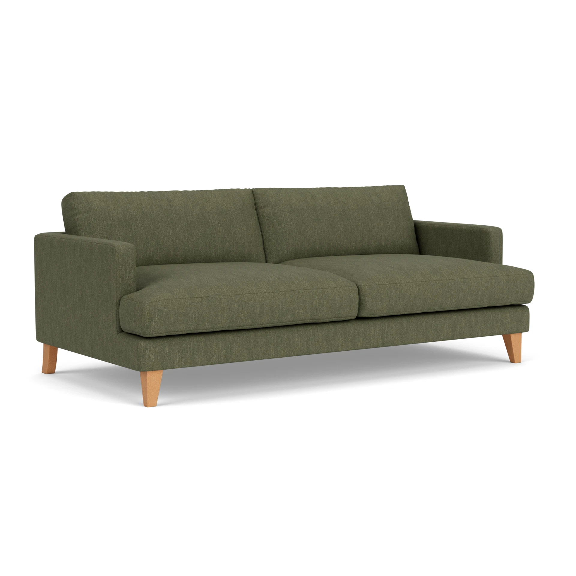 Jackson 4 Seater Sofa in Luxury Italian Linen - Fern with Light legs