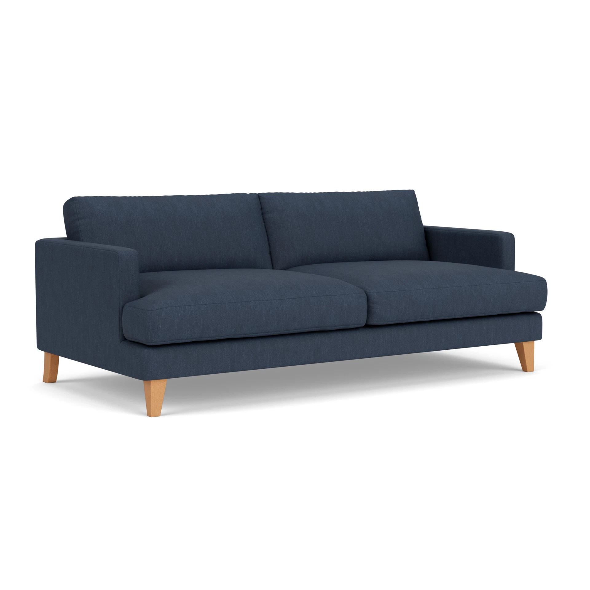 Jackson 4 Seater Sofa in Luxury Italian Linen - Indigo with Light legs