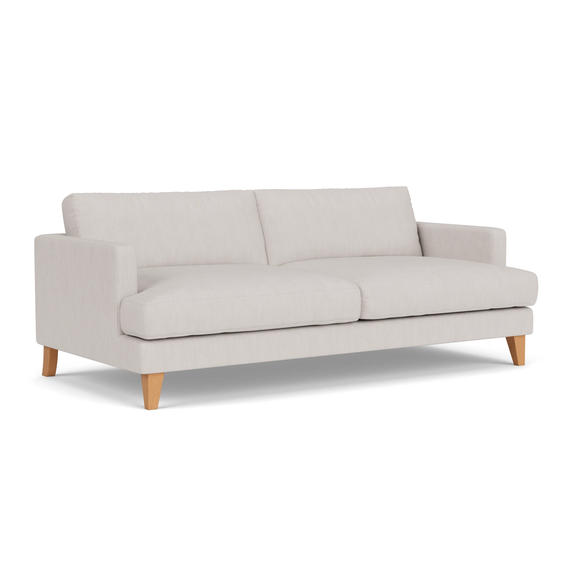 Jackson 4 Seater Sofa in Luxury Italian Linen - Soft White with Light legs