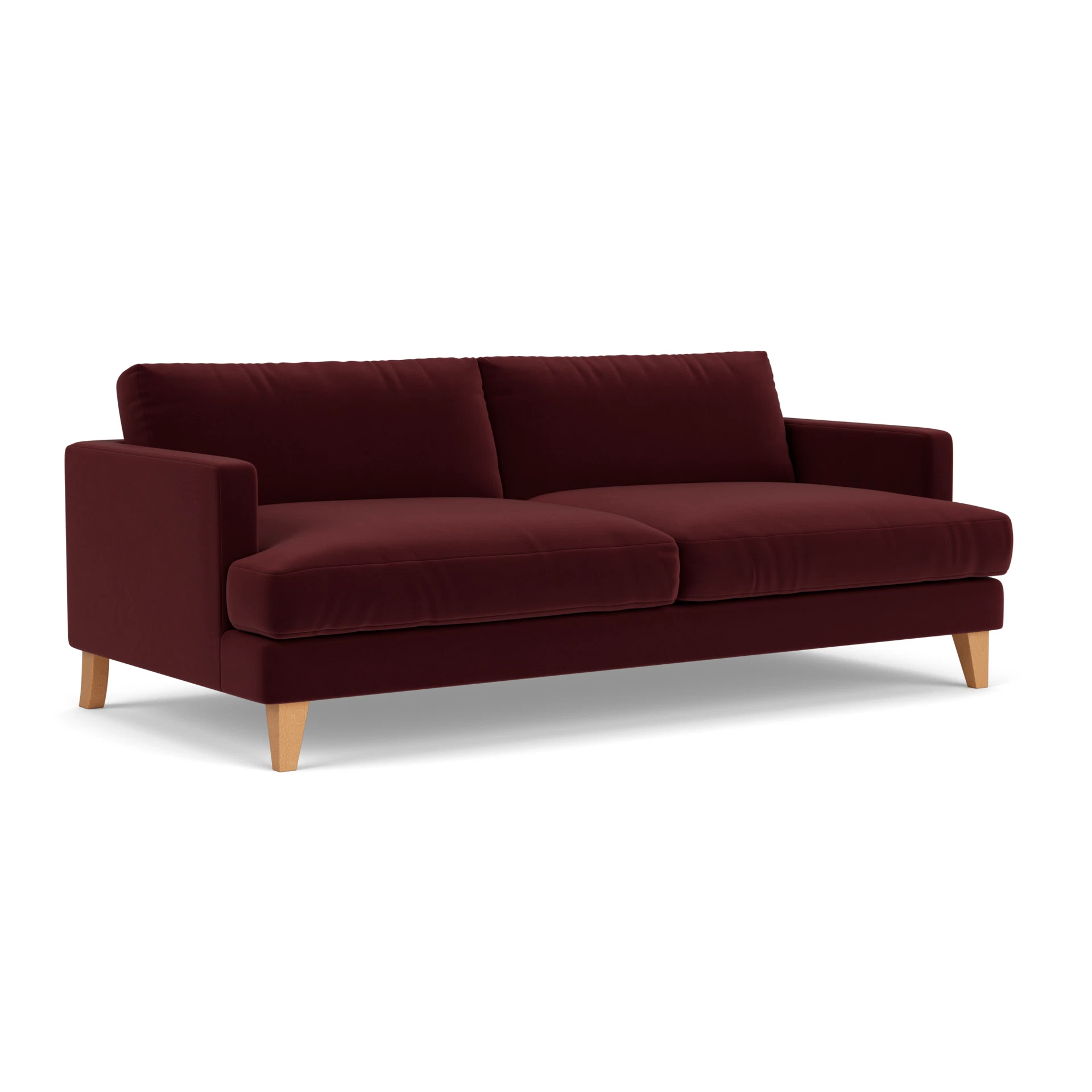 Jackson 4 Seater Sofa in Matt Velvet - Dark Rosehip with Light legs