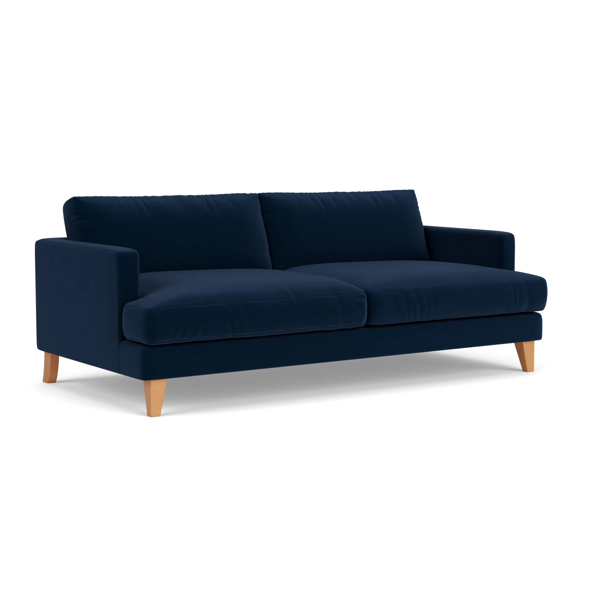 Jackson 4 Seater Sofa in Matt Velvet - Deep Blue with Light legs