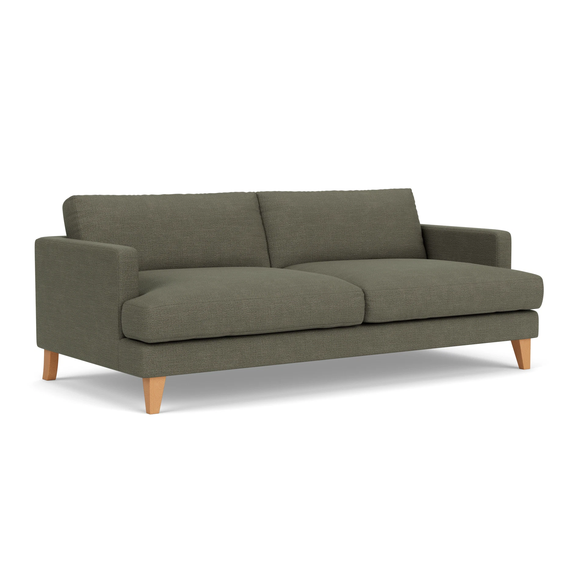 Jackson 4 Seater Sofa in Rustic Weave - Deep Forest with Light legs