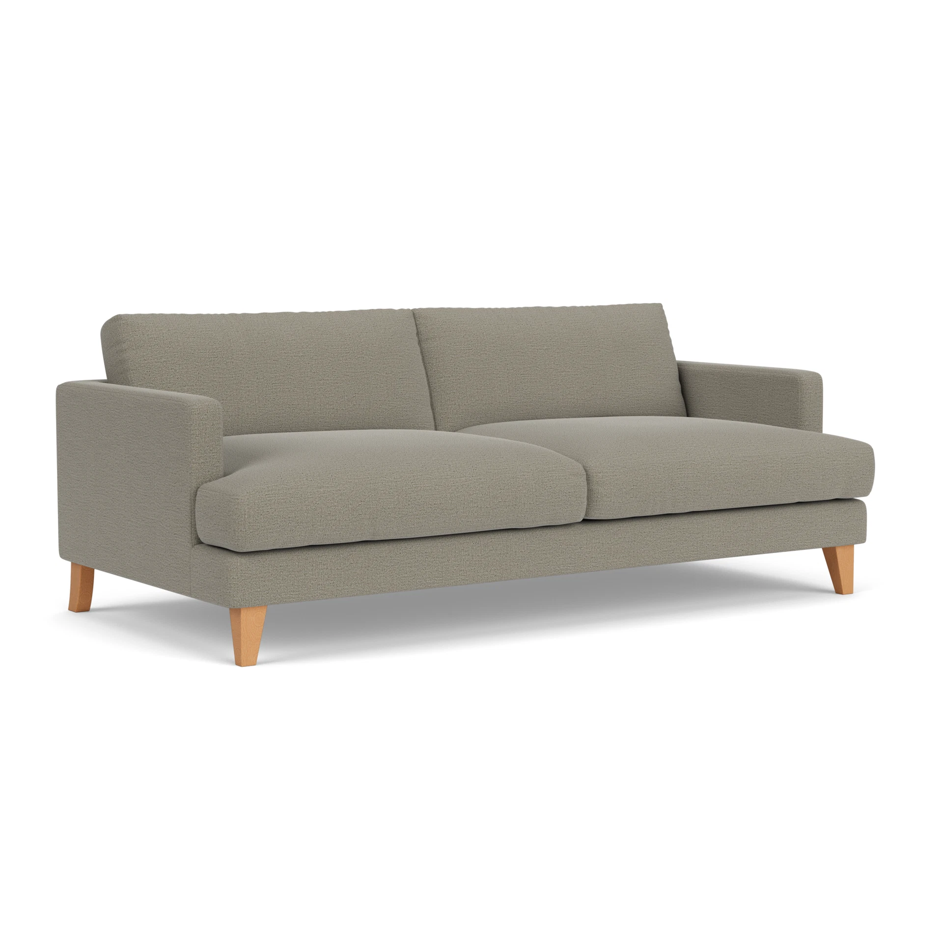 Jackson 4 Seater Sofa in Rustic Weave - Flax with Light legs
