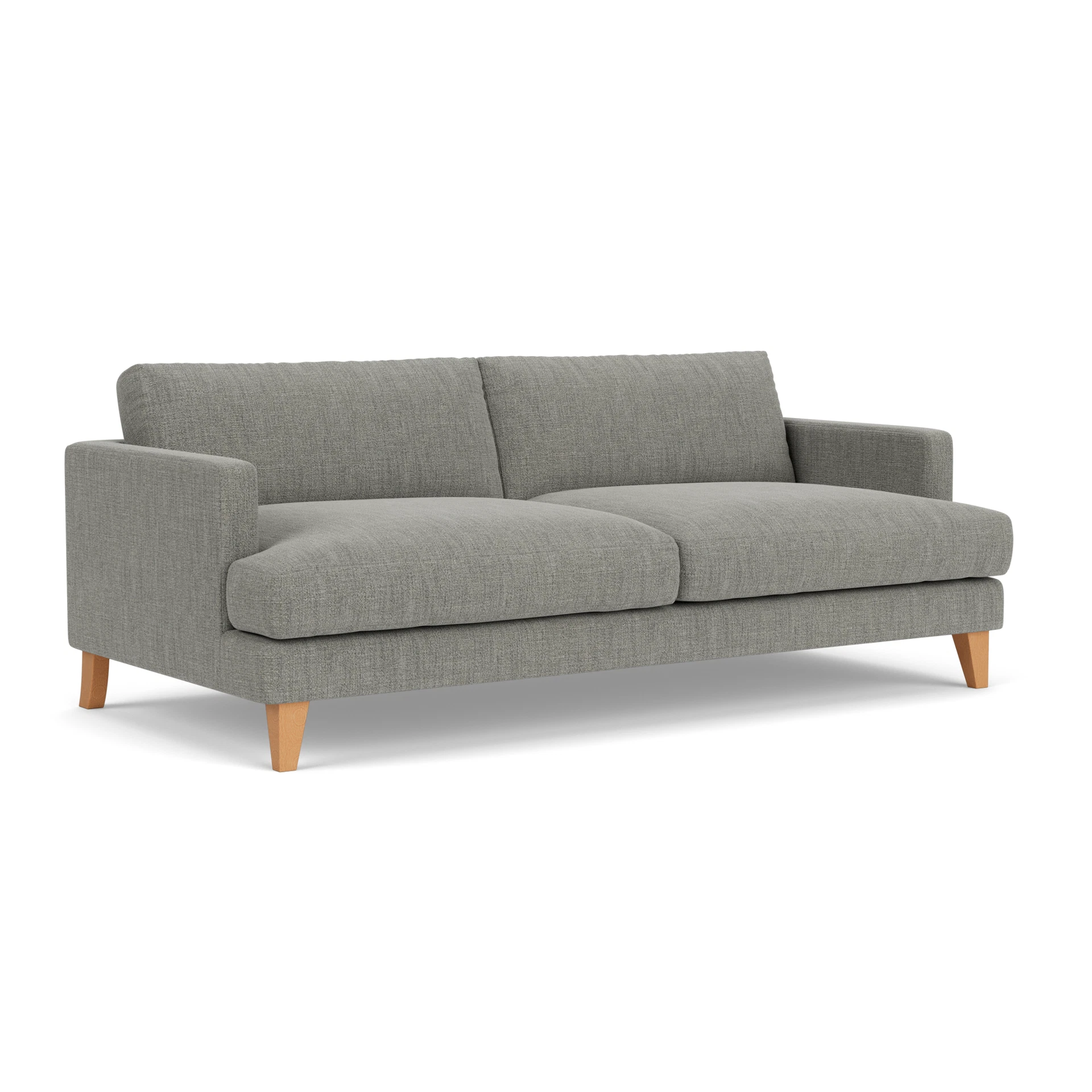 Jackson 4 Seater Sofa in Rustic Weave - Grey Marl with Light legs