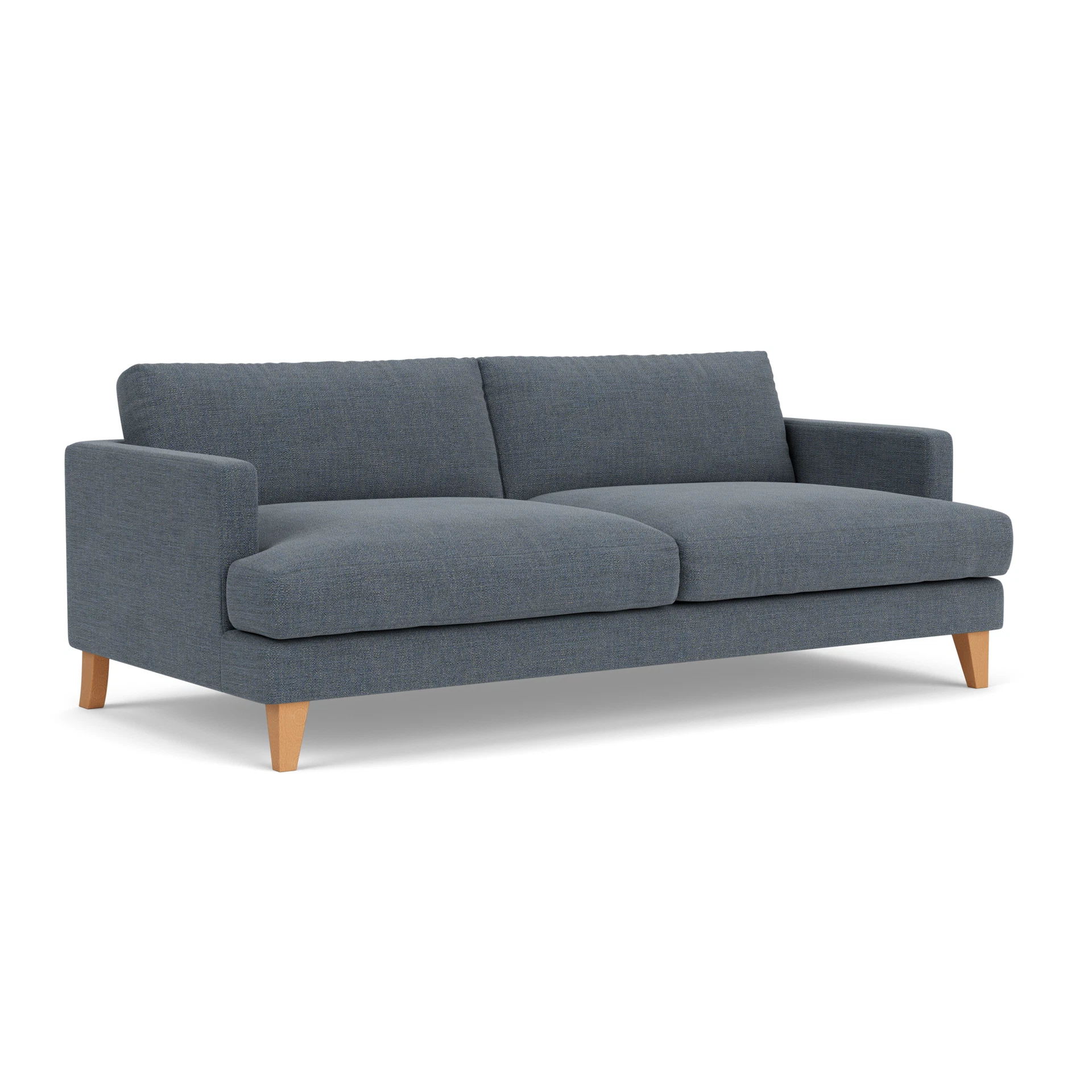 Jackson 4 Seater Sofa in Rustic Weave - Indigo with Light legs