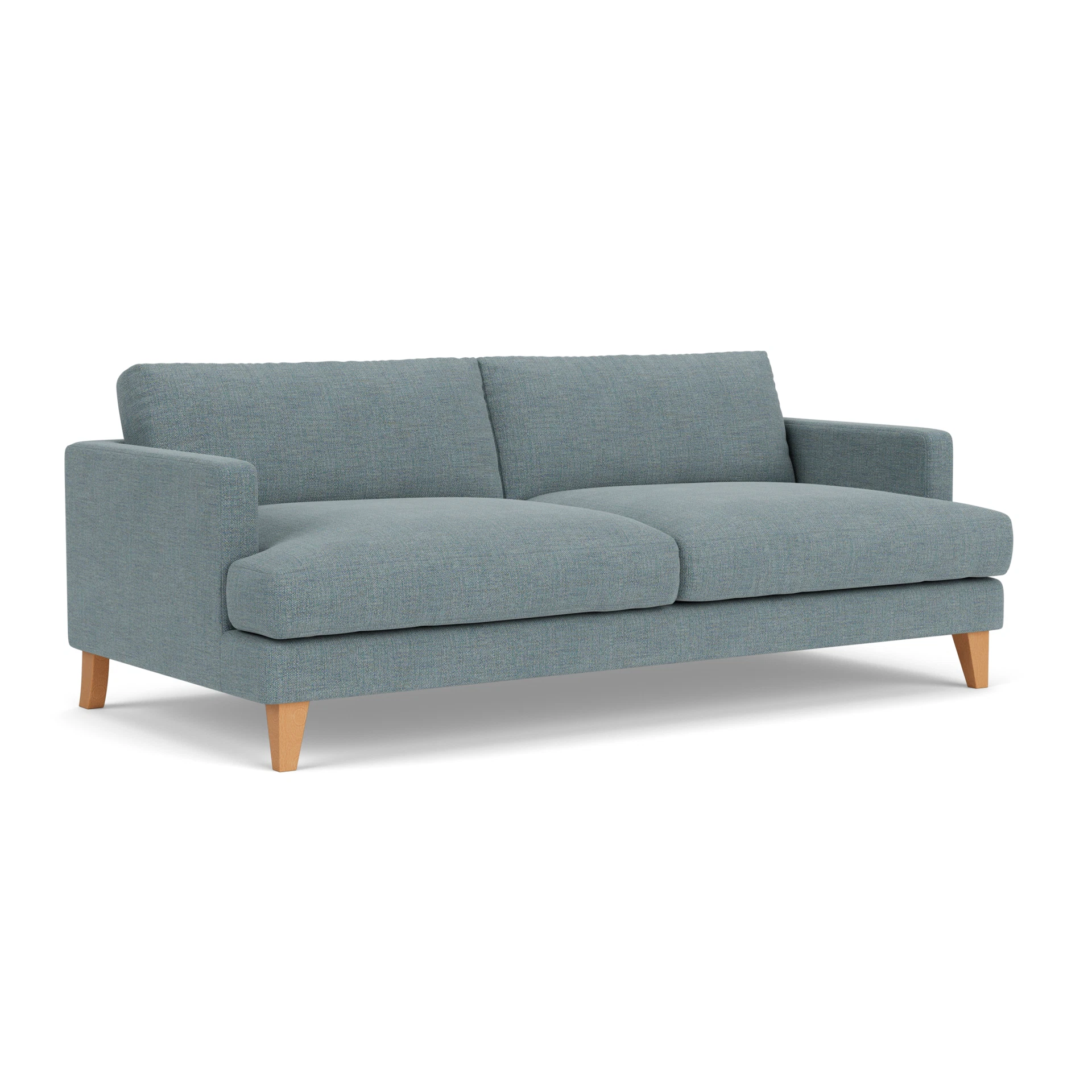 Jackson 4 Seater Sofa in Rustic Weave - Teal Marl with Light legs