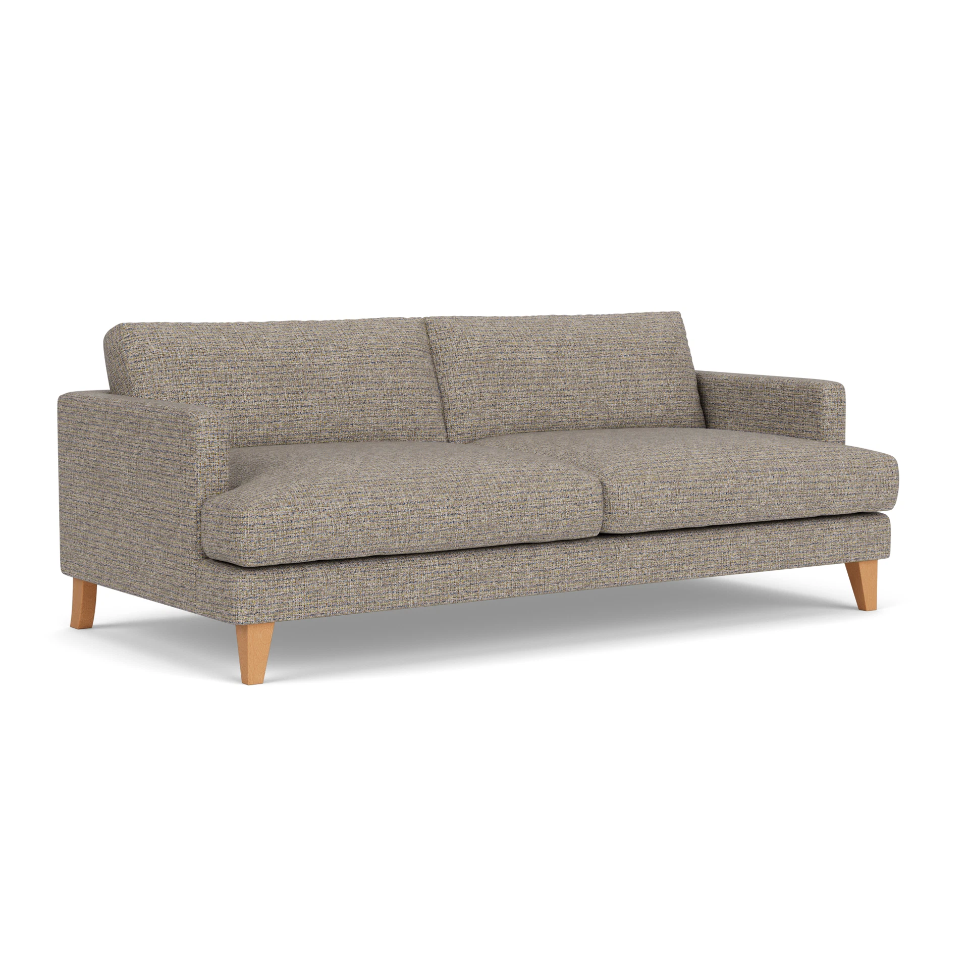 Jackson 4 Seater Sofa in Textured Weave - Shoreline Mix with Light legs