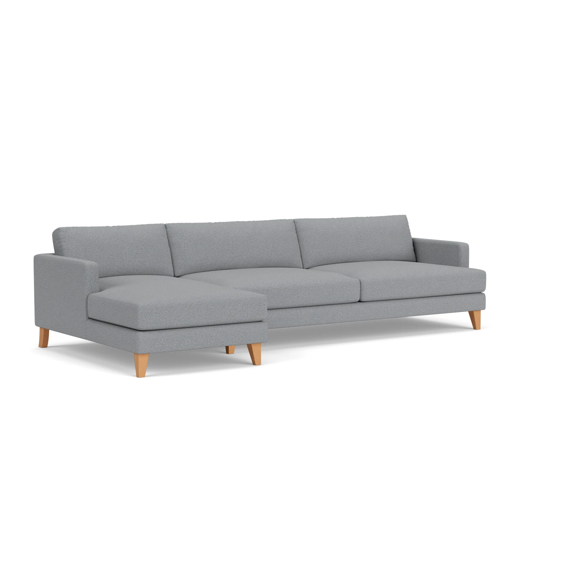 Jackson Chaise Extra Large Left Hand in House Weave - Blue Marl with Light legs