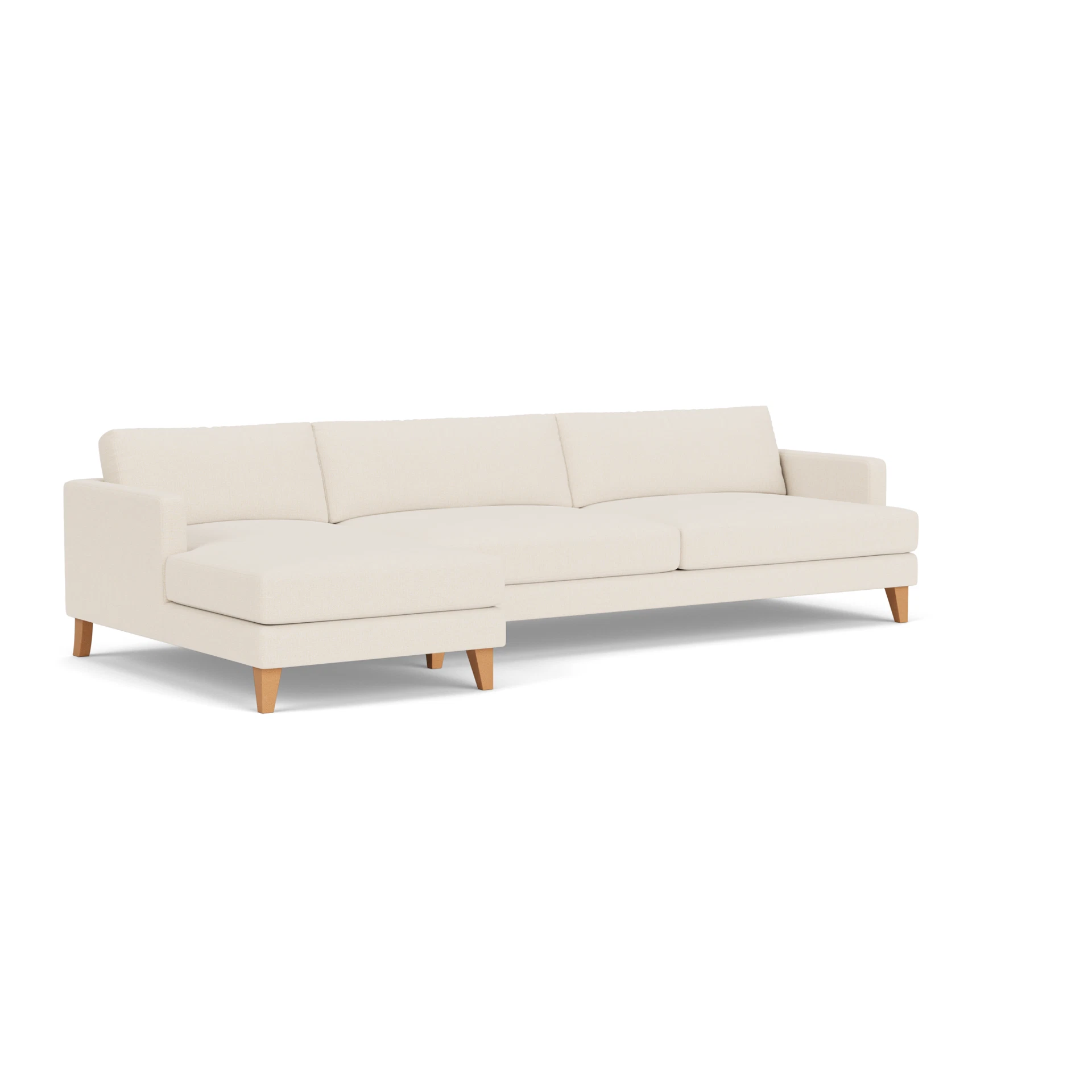 Jackson Chaise Extra Large Left Hand in House Weave - Cream with Light legs