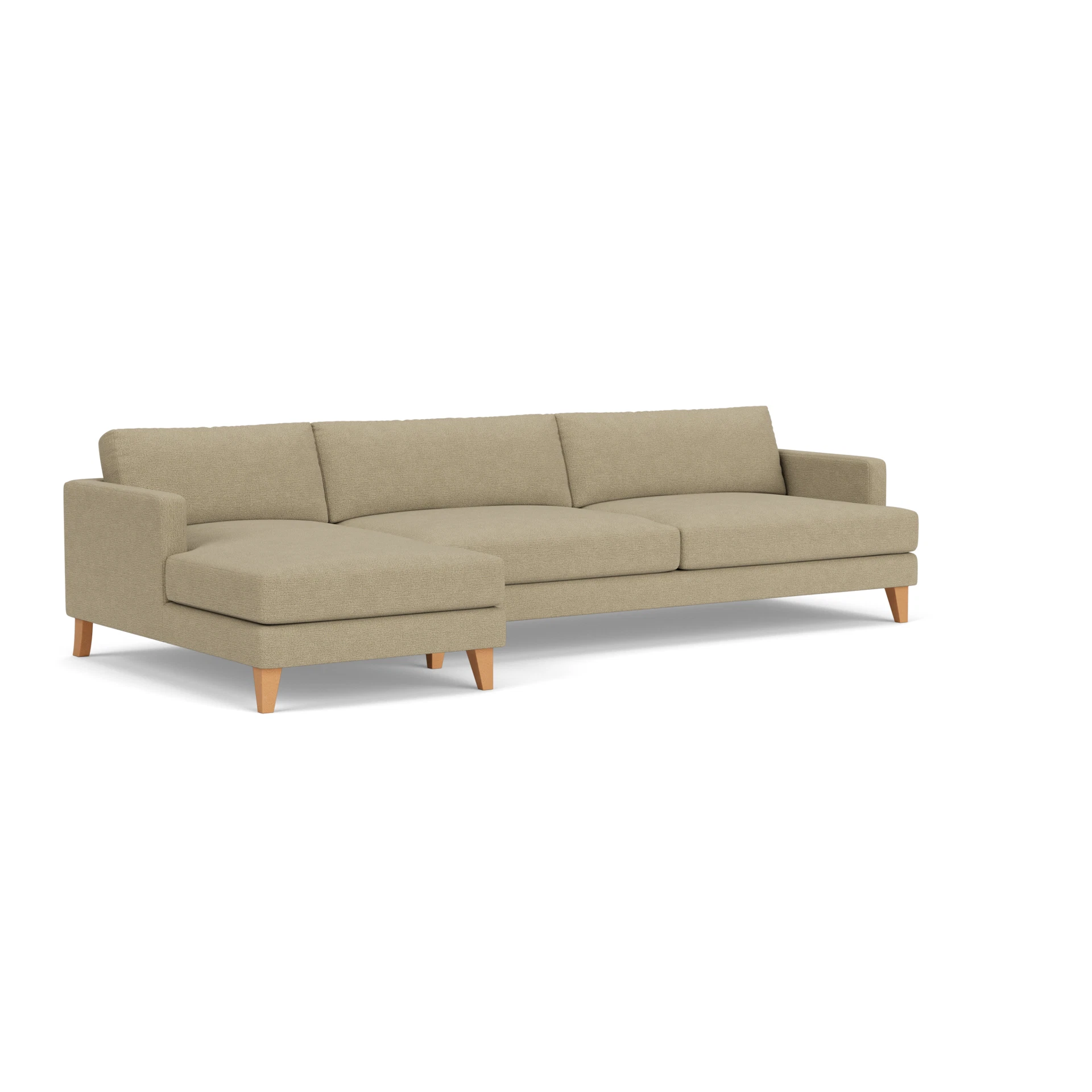 Jackson Chaise Extra Large Left Hand in House Weave - Green Marl with Light legs