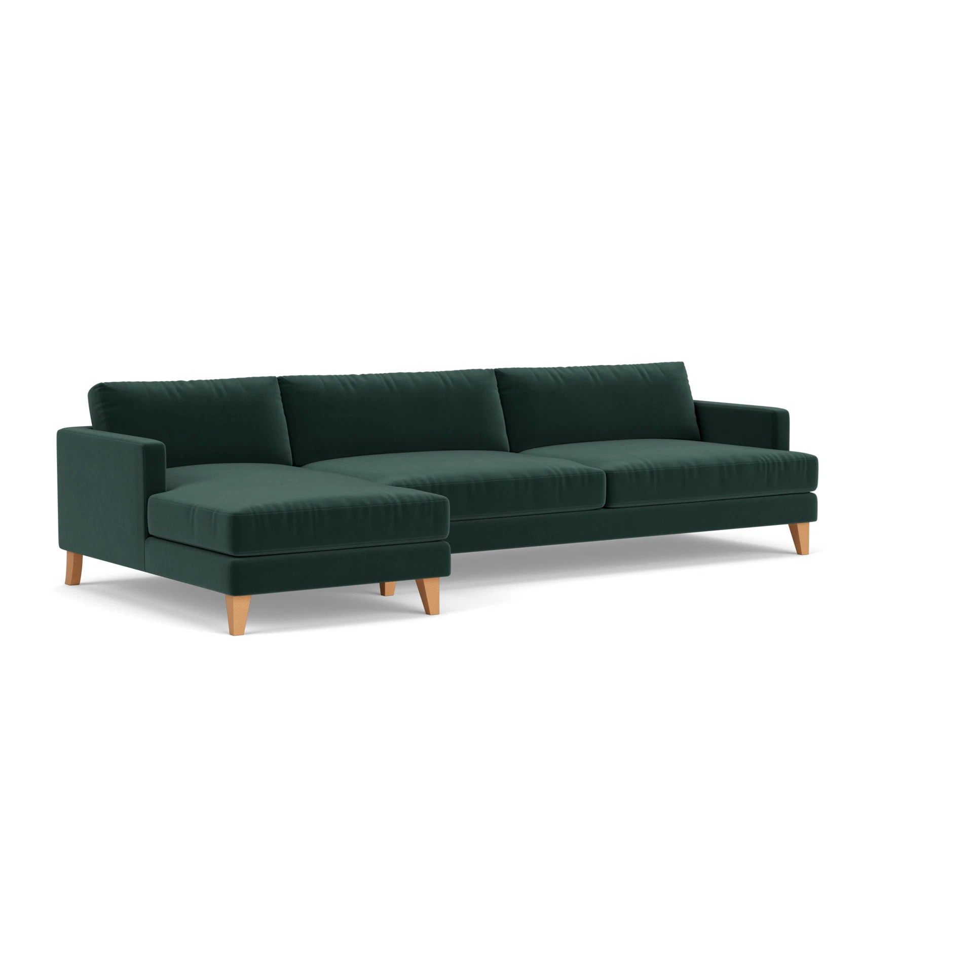Jackson Chaise Extra Large Left Hand in Matt Velvet - Lake with Light legs