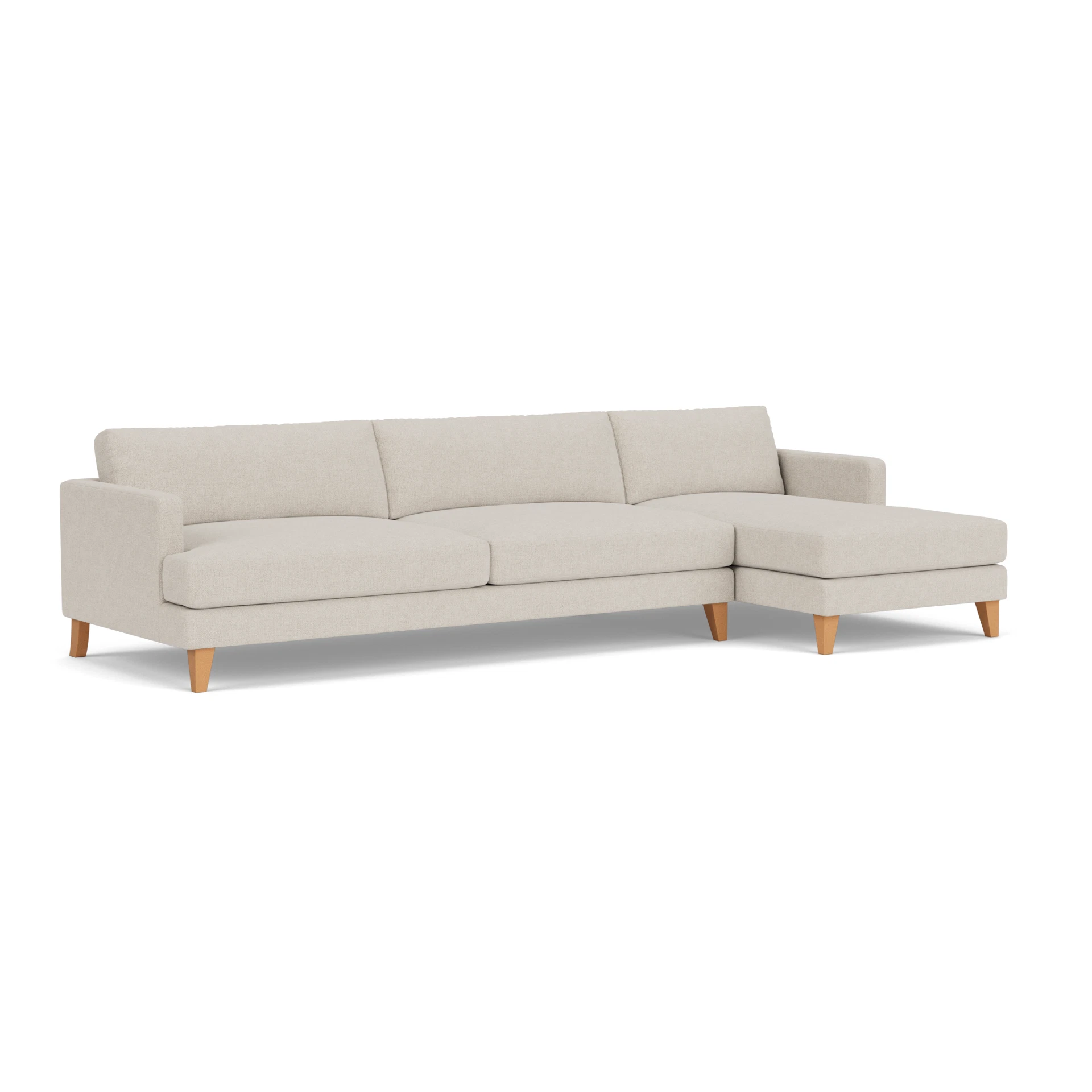 Jackson Chaise Extra Large Right Hand in Aquaclean Oxford - Natural with Light legs