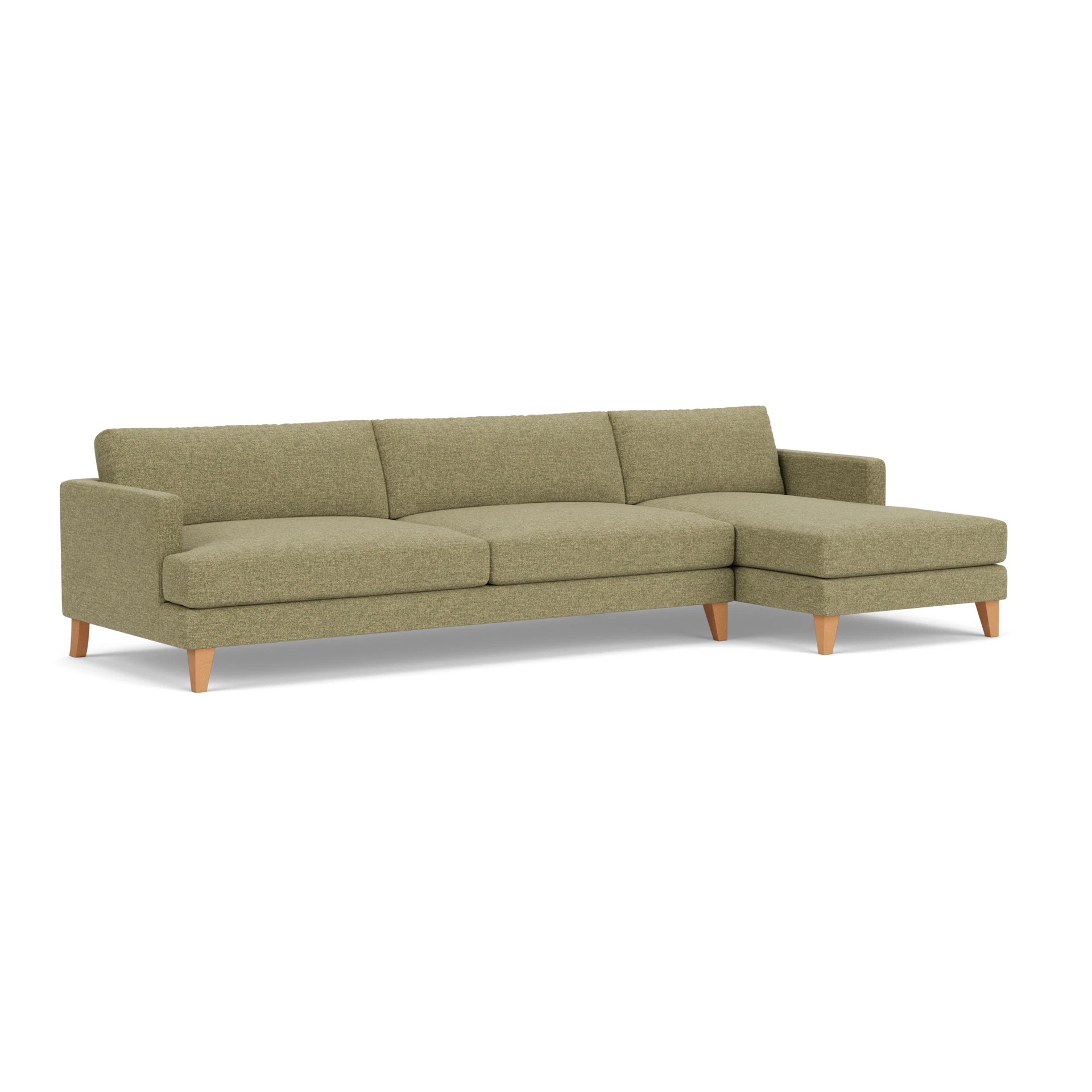 Jackson Chaise Extra Large Right Hand in Aquaclean Oxford - Sage with Light legs