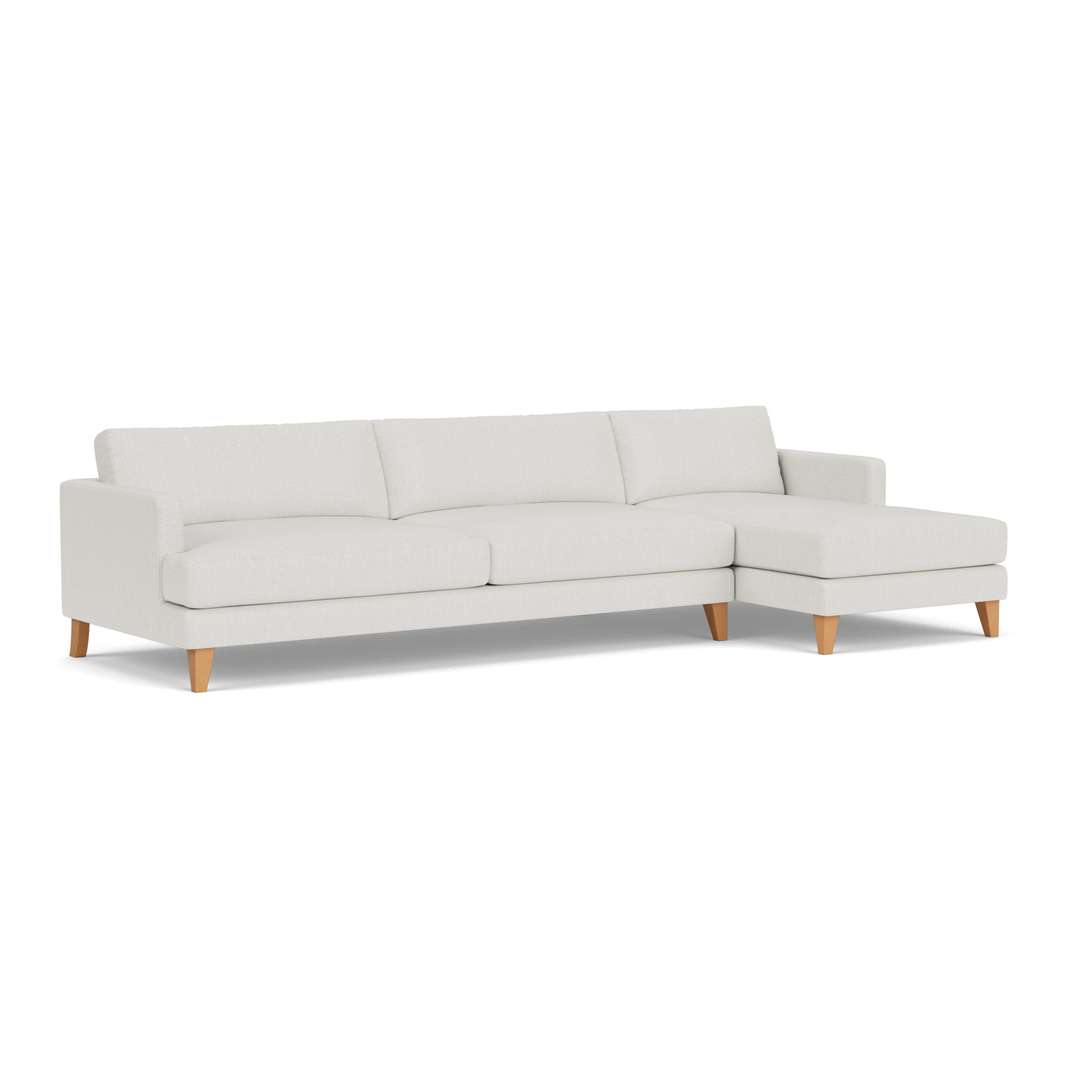 Jackson Chaise Extra Large Right Hand in Broadway Stripe - Grey with Light legs