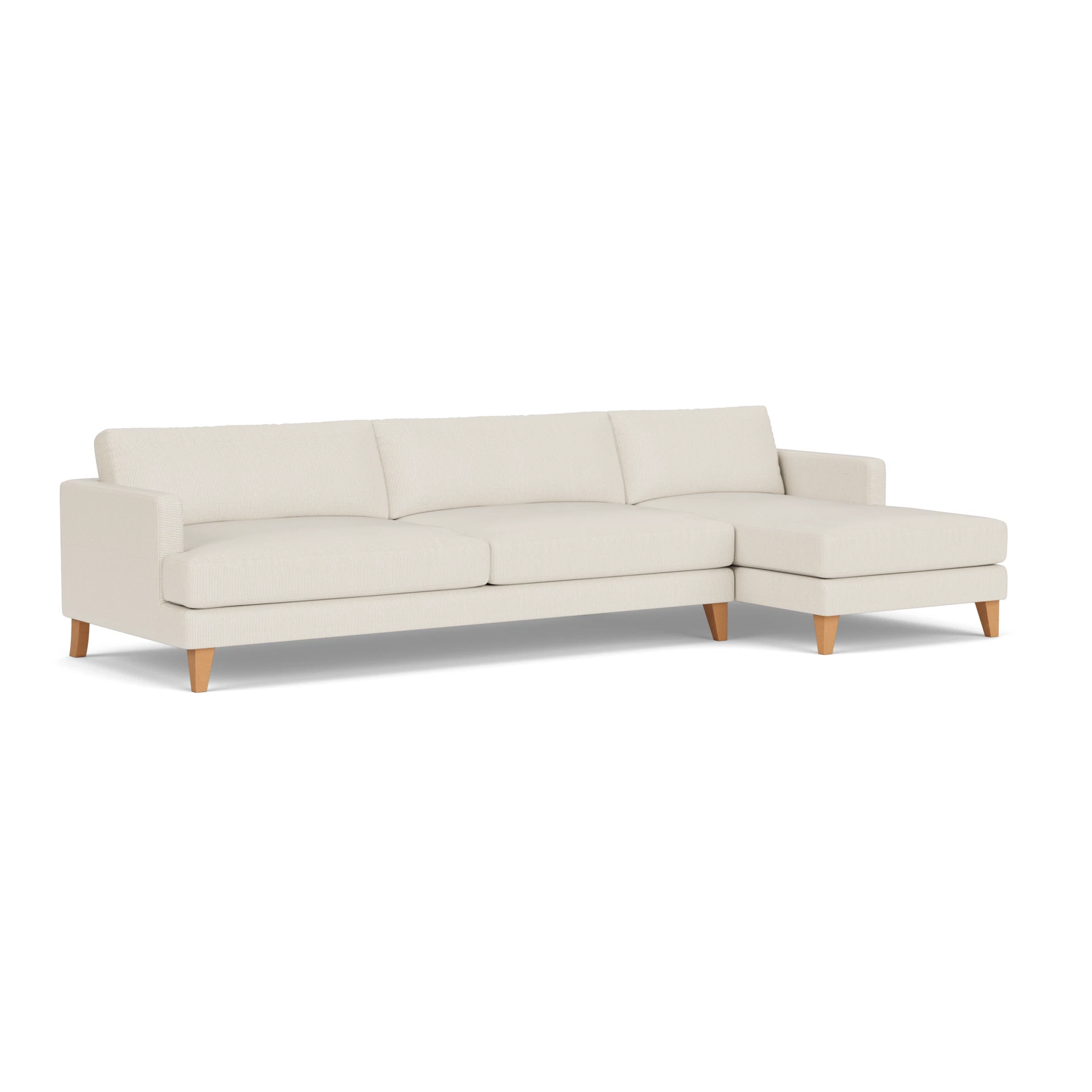 Jackson Chaise Extra Large Right Hand in Broadway Stripe - Natural with Light legs