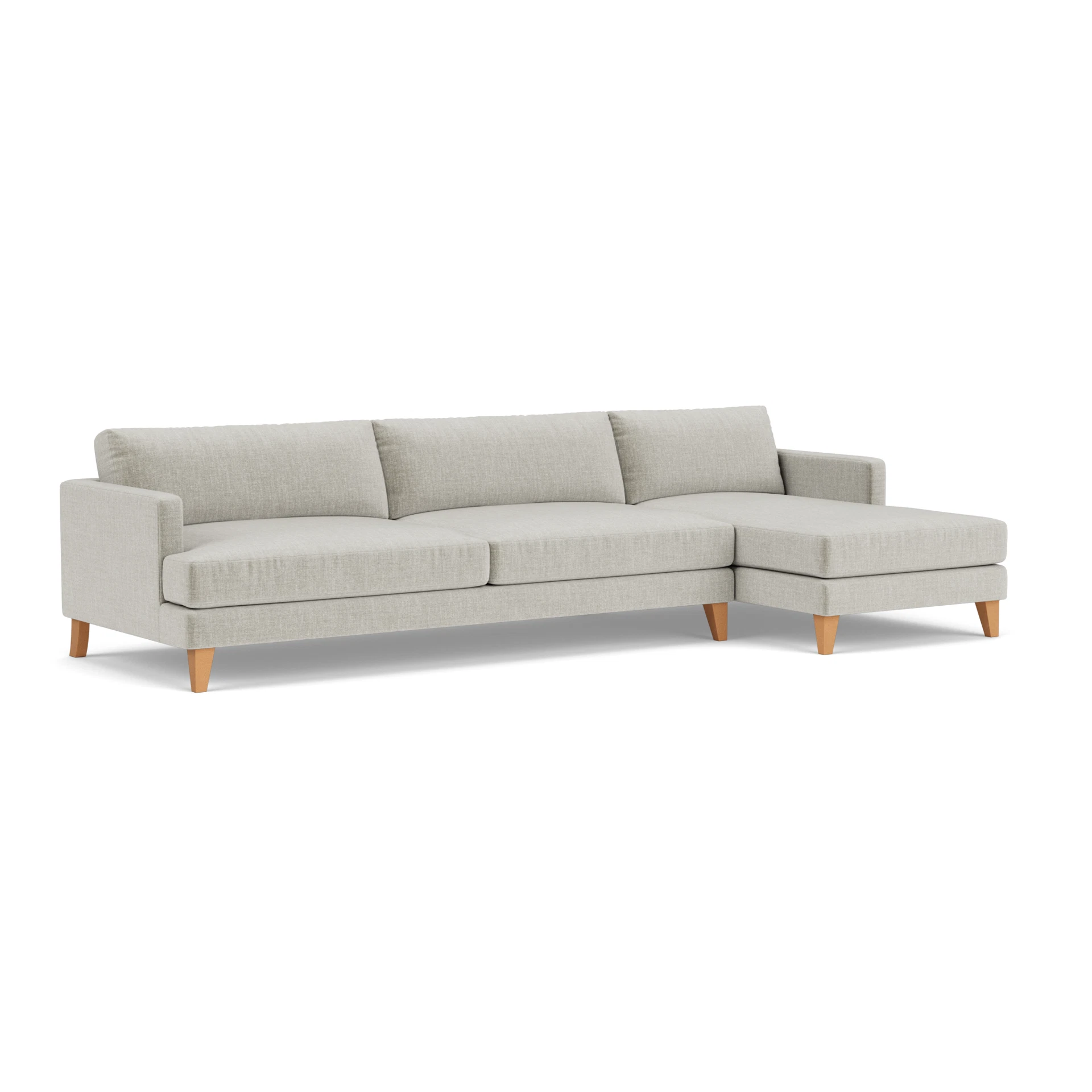 Jackson Chaise Extra Large Right Hand in Eco Chenille - Grey Mist with Light legs