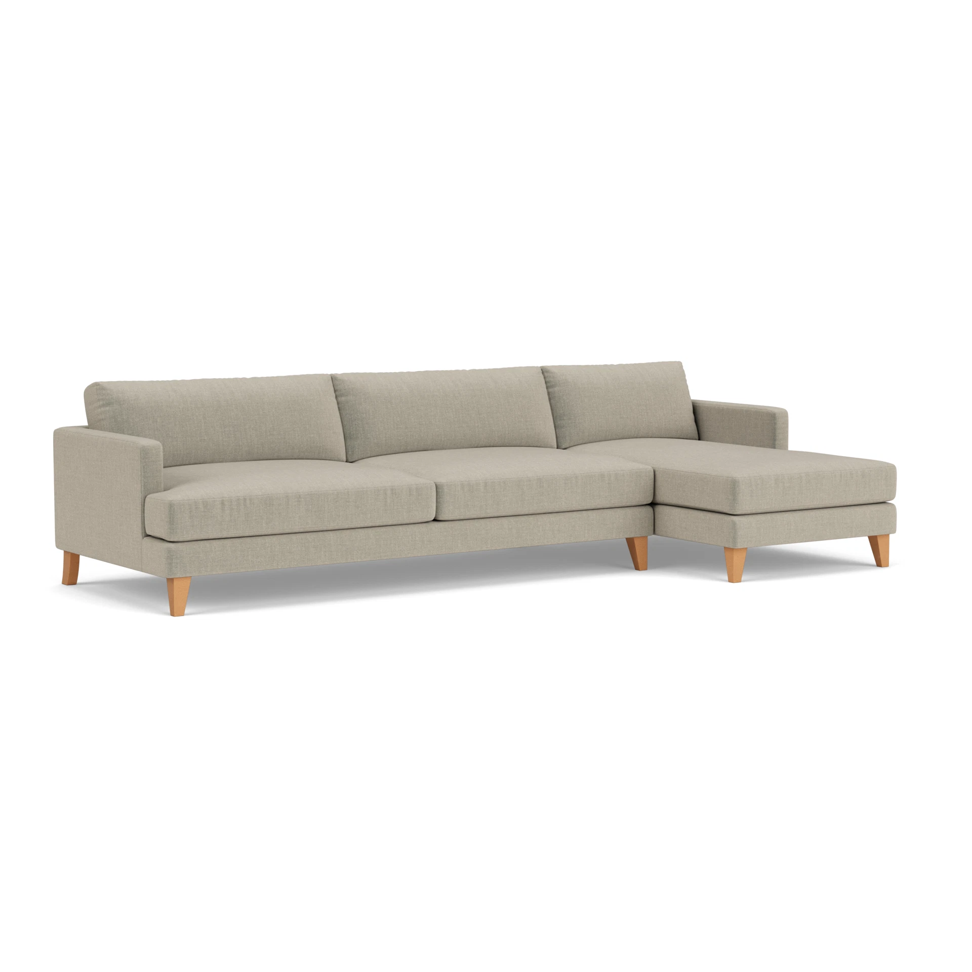 Jackson Chaise Extra Large Right Hand in Eco Chenille - Natural with Light legs