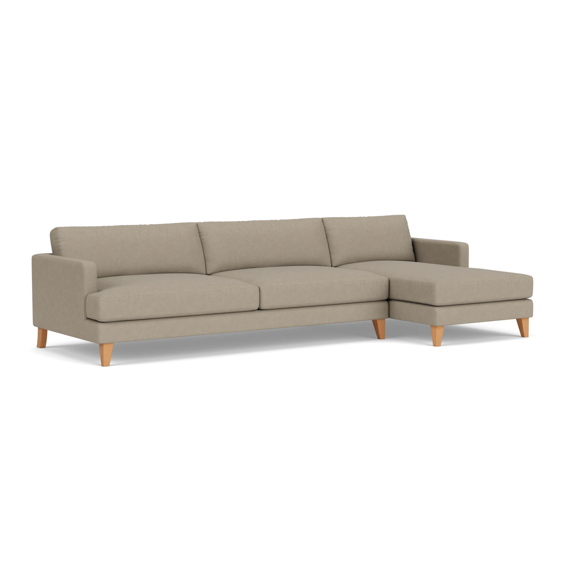 Jackson Chaise Extra Large Right Hand in House Linen Mix - Dove Grey with Light legs