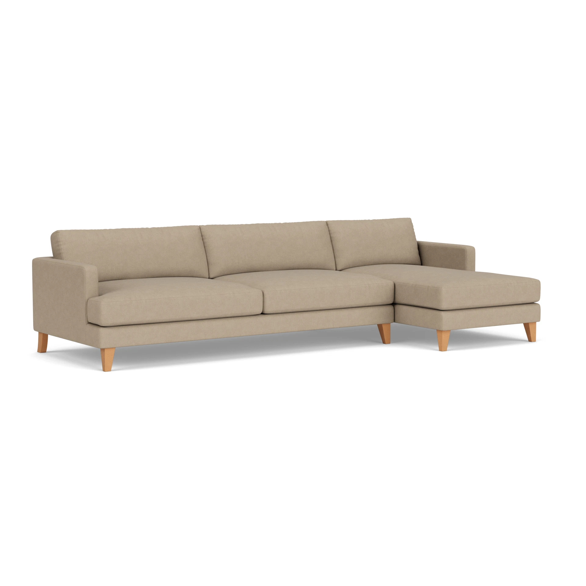 Jackson Chaise Extra Large Right Hand in House Linen Mix - Natural with Light legs
