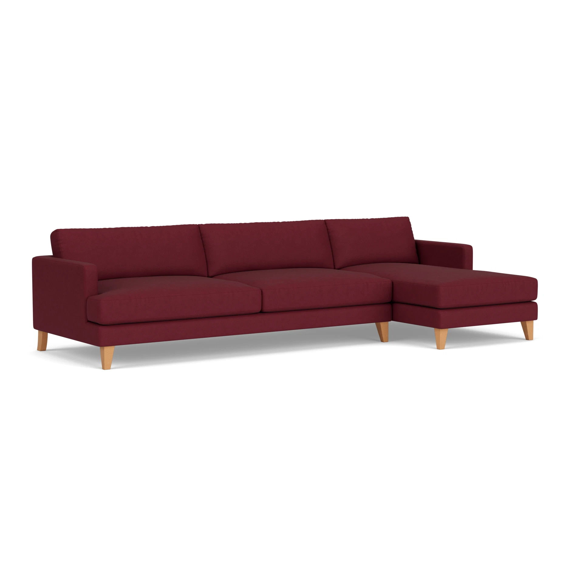 Jackson Chaise Extra Large Right Hand in House Linen Mix - Rosehip with Light legs