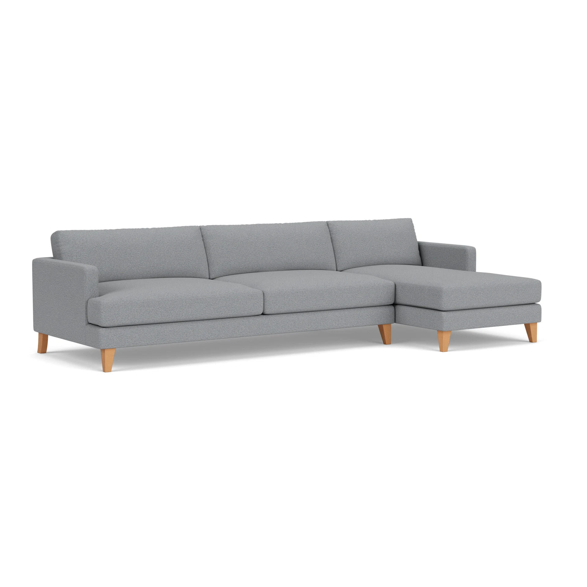 Jackson Chaise Extra Large Right Hand in House Weave - Blue Marl with Light legs