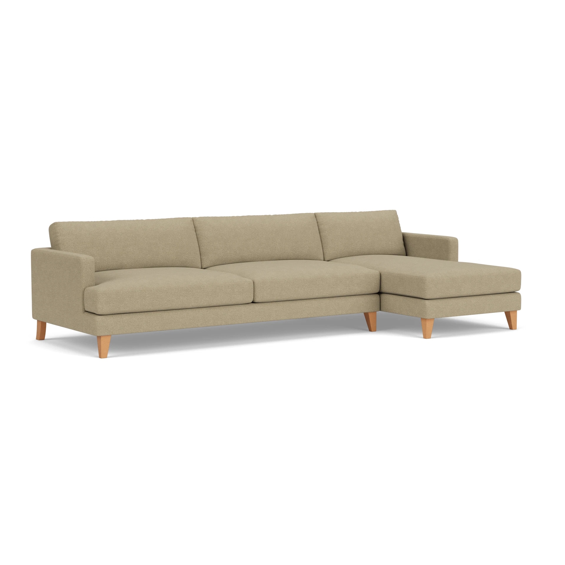 Jackson Chaise Extra Large Right Hand in House Weave - Green Marl with Light legs