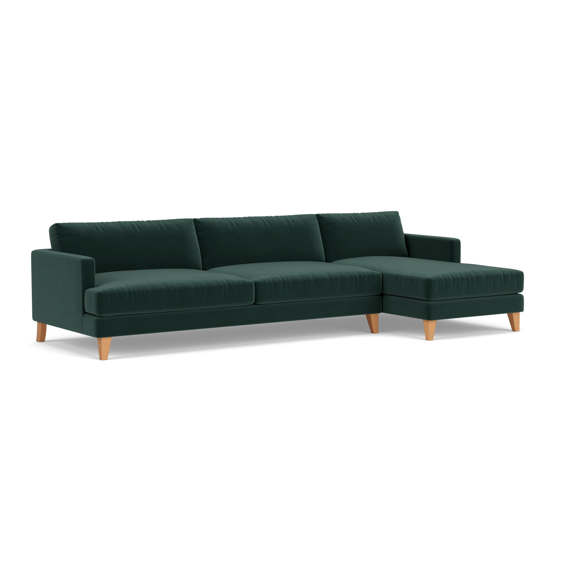 Jackson Chaise Extra Large Right Hand in Matt Velvet - Lake with Light legs