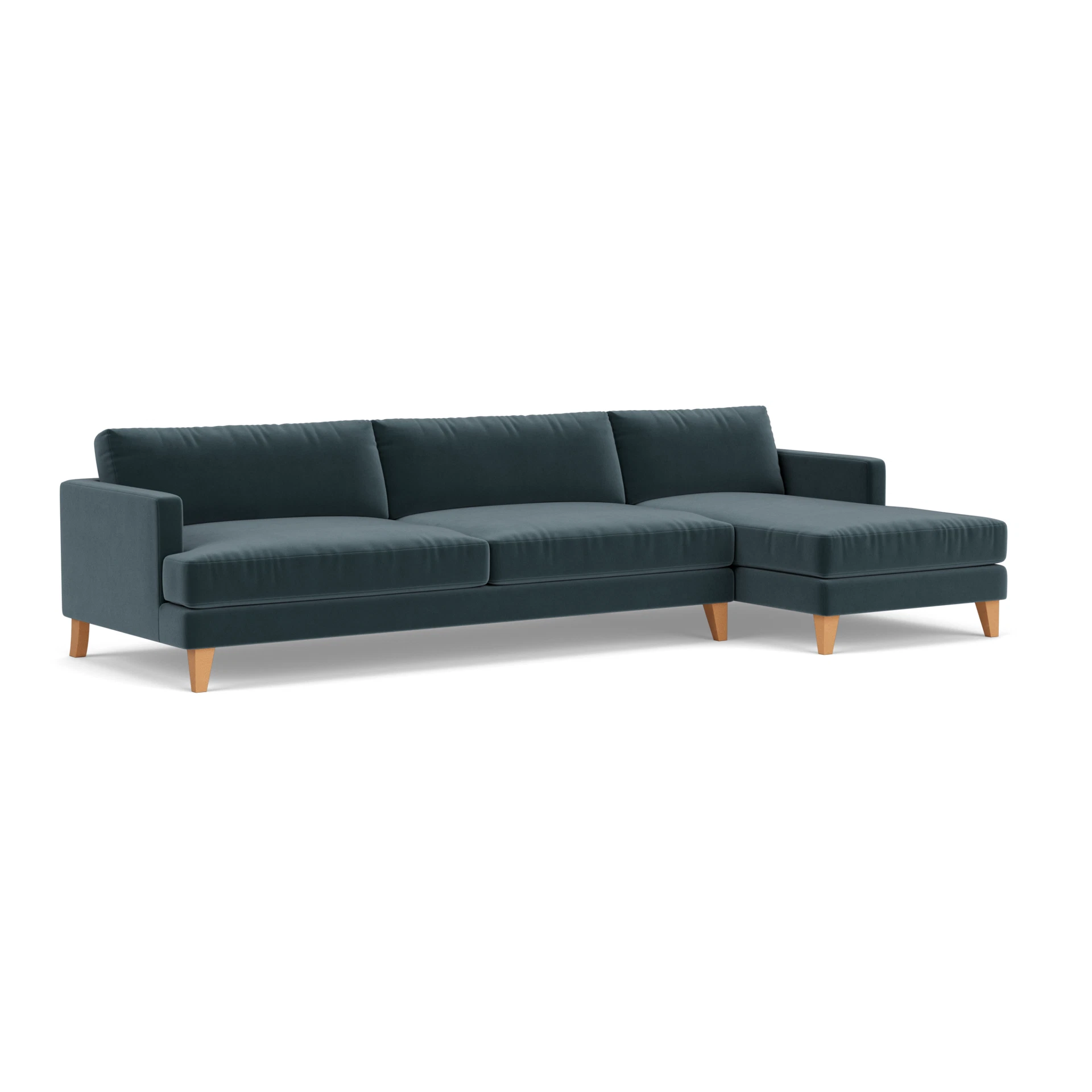 Jackson Chaise Extra Large Right Hand in Matt Velvet - Night Sky with Light legs