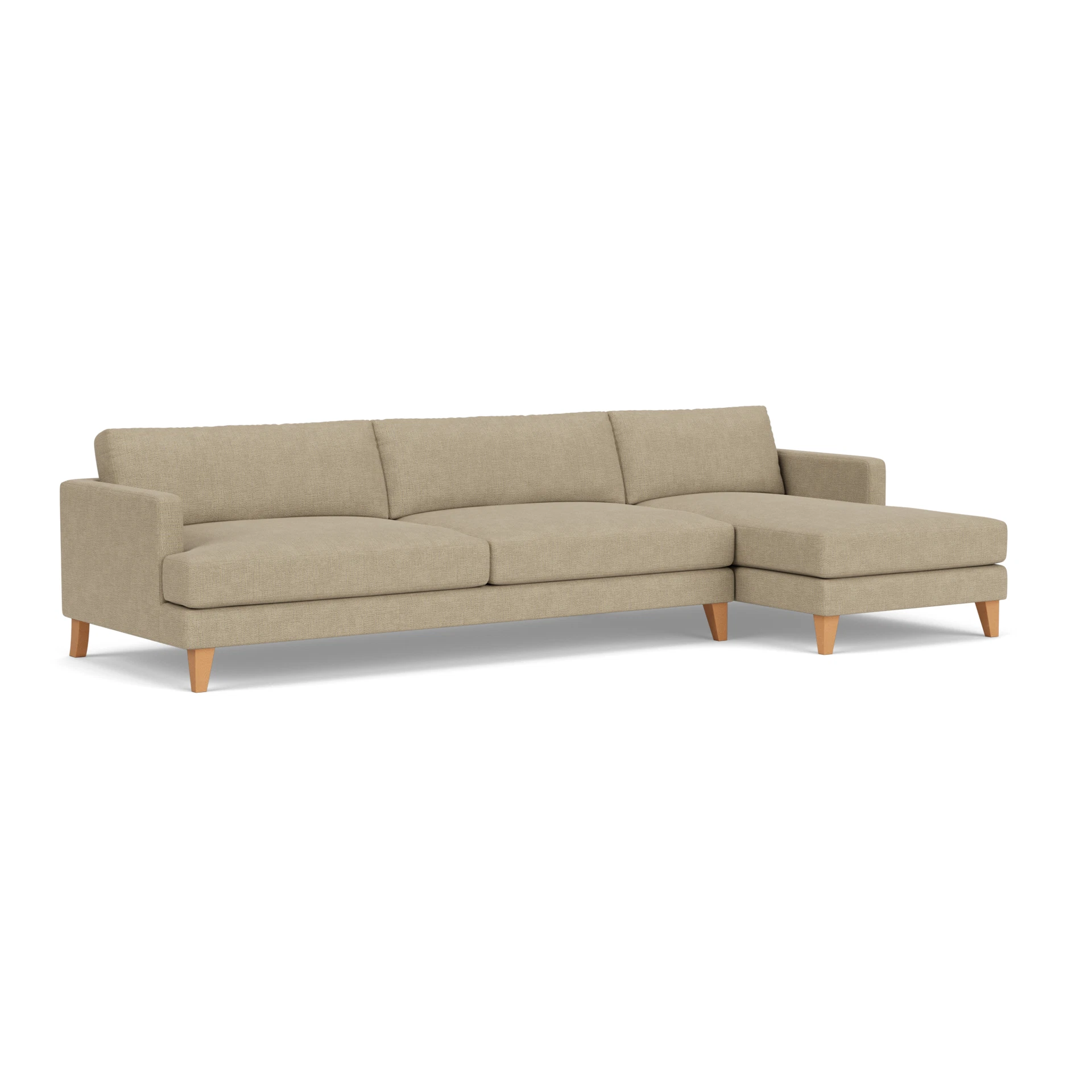 Jackson Chaise Extra Large Right Hand in Rustic Weave - Apple with Light legs