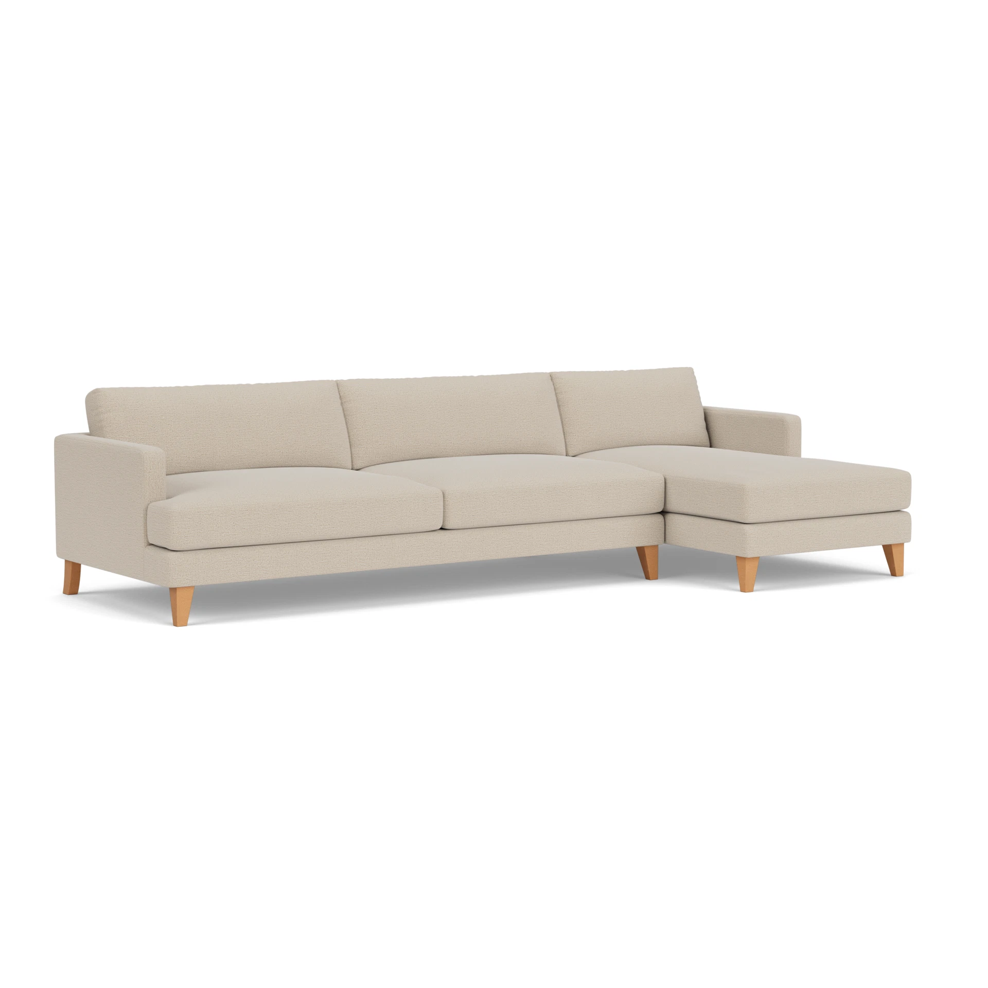 Jackson Chaise Extra Large Right Hand in Rustic Weave - Natural with Light legs