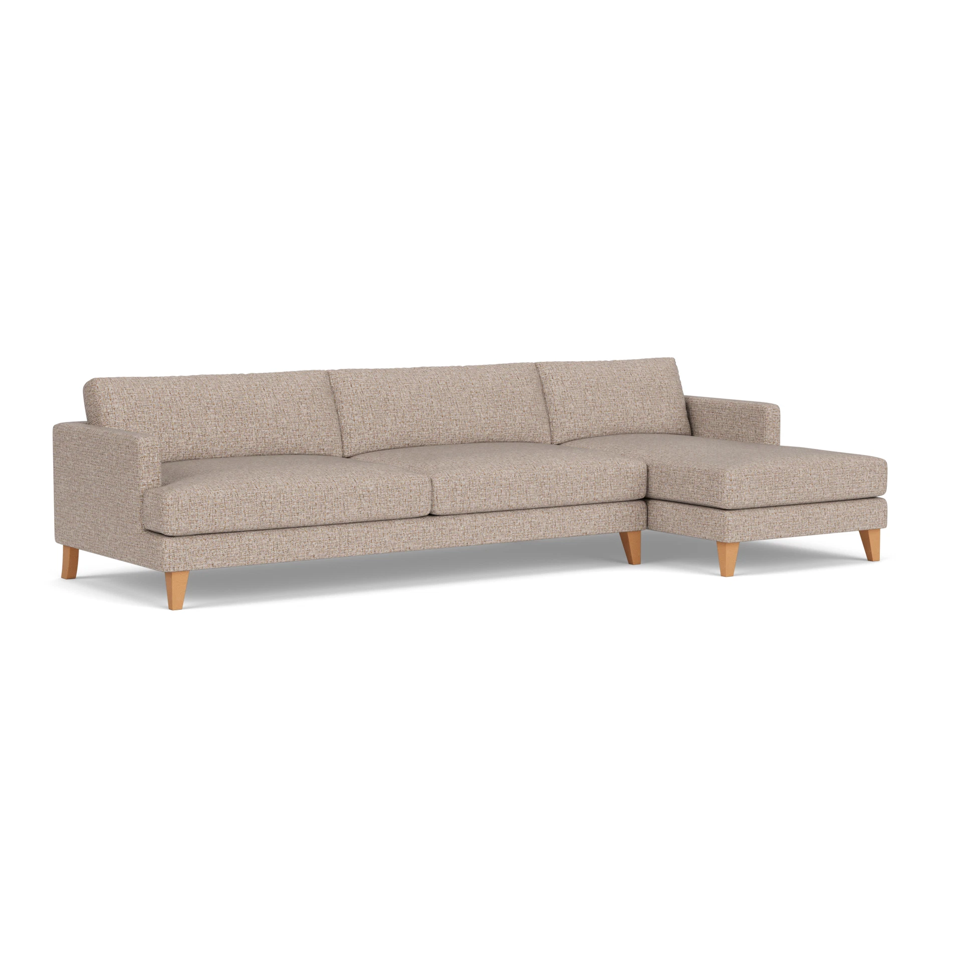 Jackson Chaise Extra Large Right Hand in Textured Weave - Natural Mix with Light legs