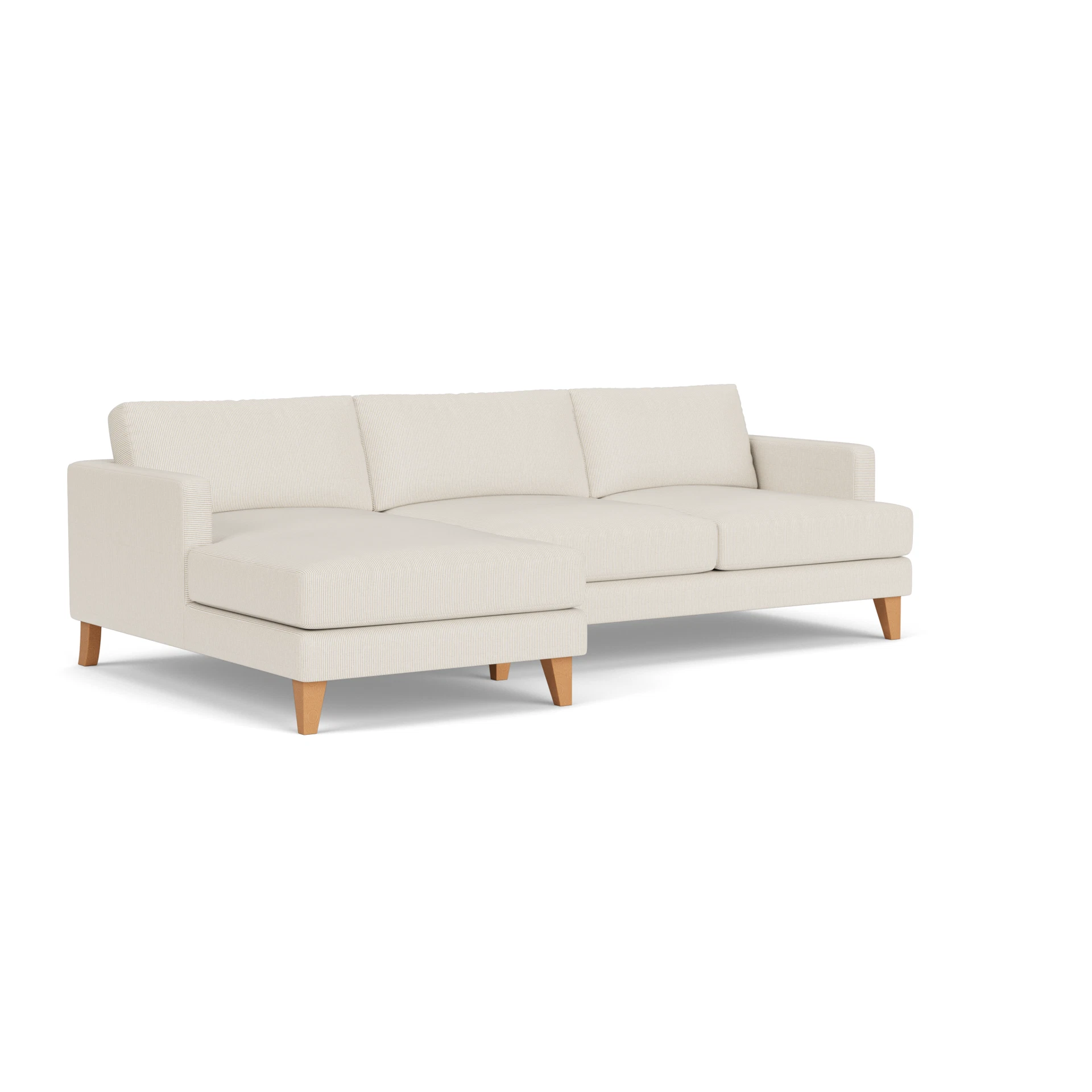 Jackson Chaise Large Left Hand in Broadway Stripe - Natural with Light legs