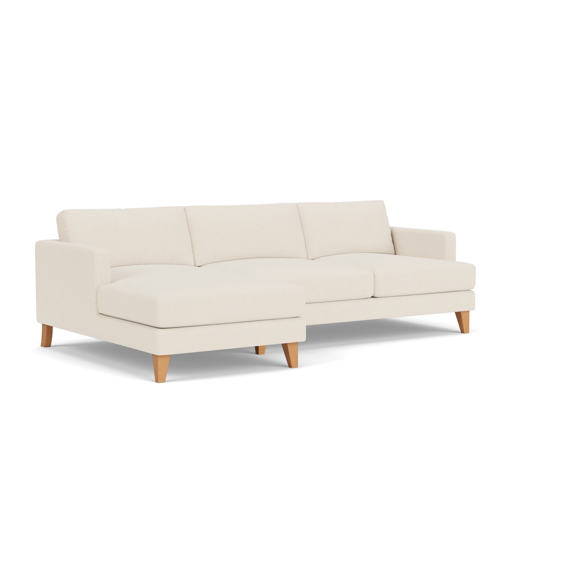 Jackson Chaise Large Left Hand in House Weave - Cream with Light legs